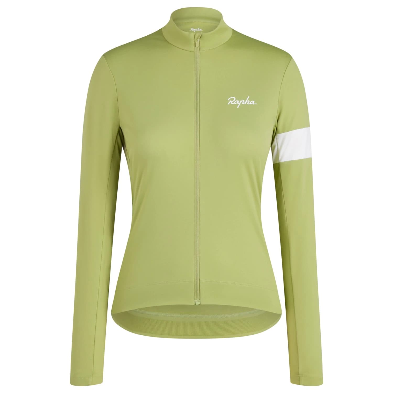Дамска фланелка с дълъг ръкав за колоездене Rapha Women's Core Thermal Long Sleeve Jersey Cycling jersey - Fern / White