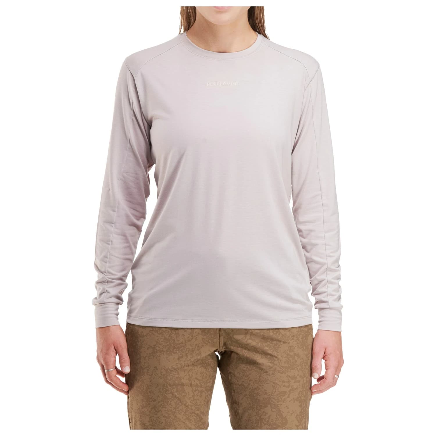 Дамска фланелка с дълъг ръкав за колоездене PEPPERMINT Women's Peak Long Sleeve Jersey Cycling jersey - Agate