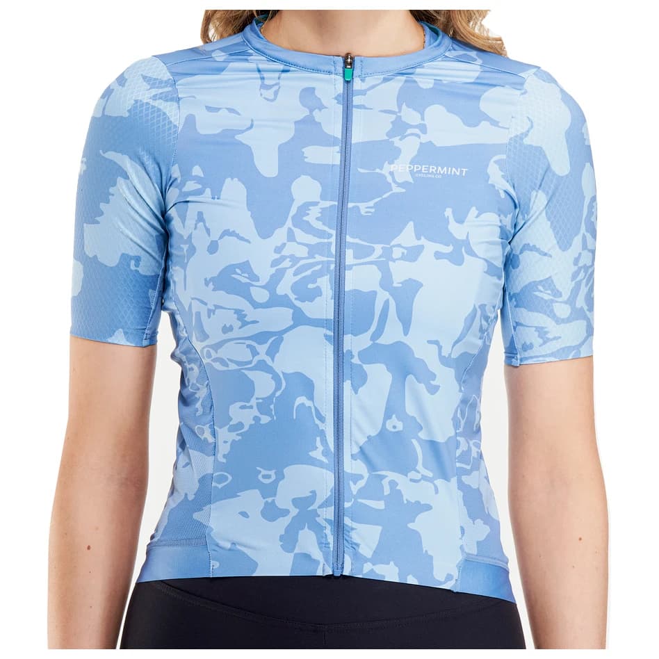 Дамска фланелка с къс ръкав за колоездене PEPPERMINT Women's Signature Jersey Cycling jersey - Jam Sky