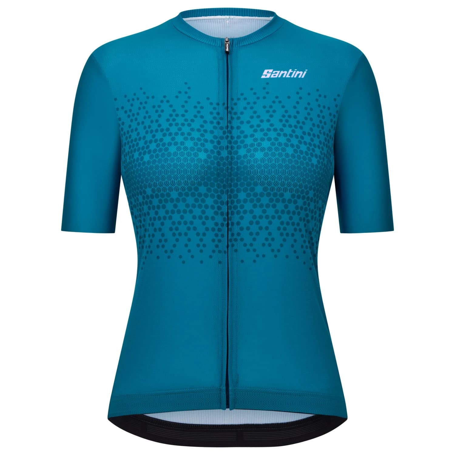 Дамска фланелка с къс ръкав за колоездене Santini Women's Moon S/S Jersey Cycling jersey - Teal