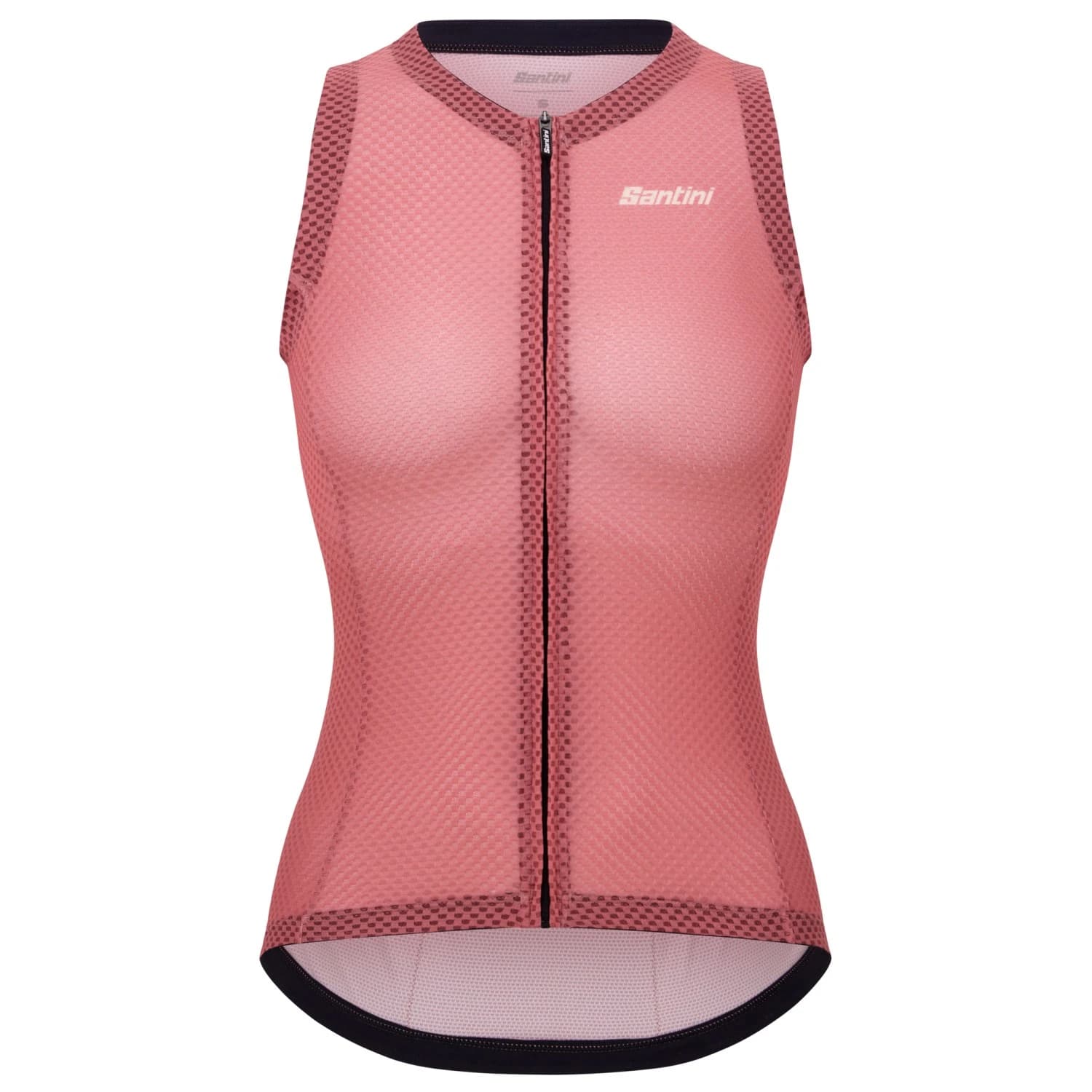 Дамска фланелка с къс ръкав за колоездене Santini Women's Opal Sleeveless Jersey Cycling singlet - Rosa