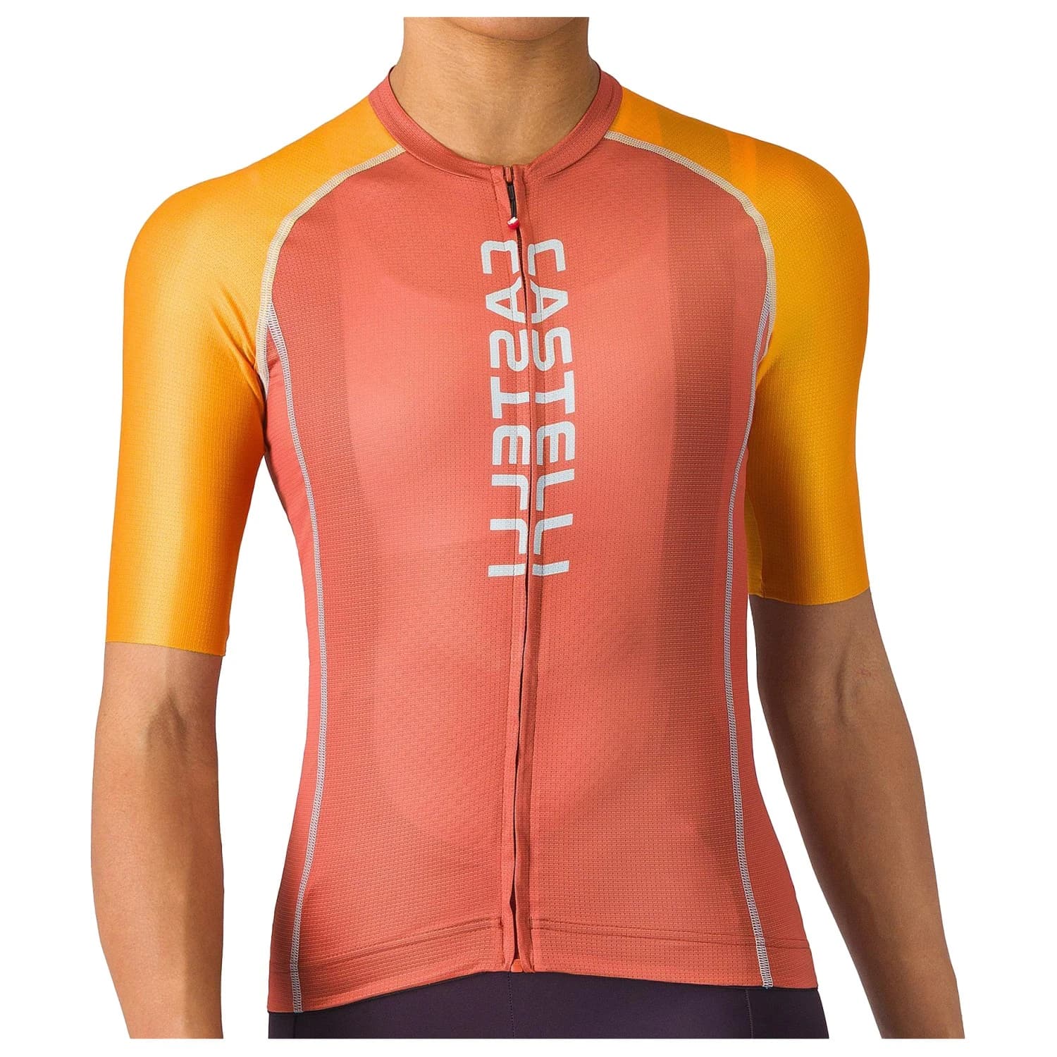 Дамска фланелка с къс ръкав за колоездене Castelli Women's Unlimited 2 Jersey Cycling jersey - Paprika / Vivid Orange-Winter Sk