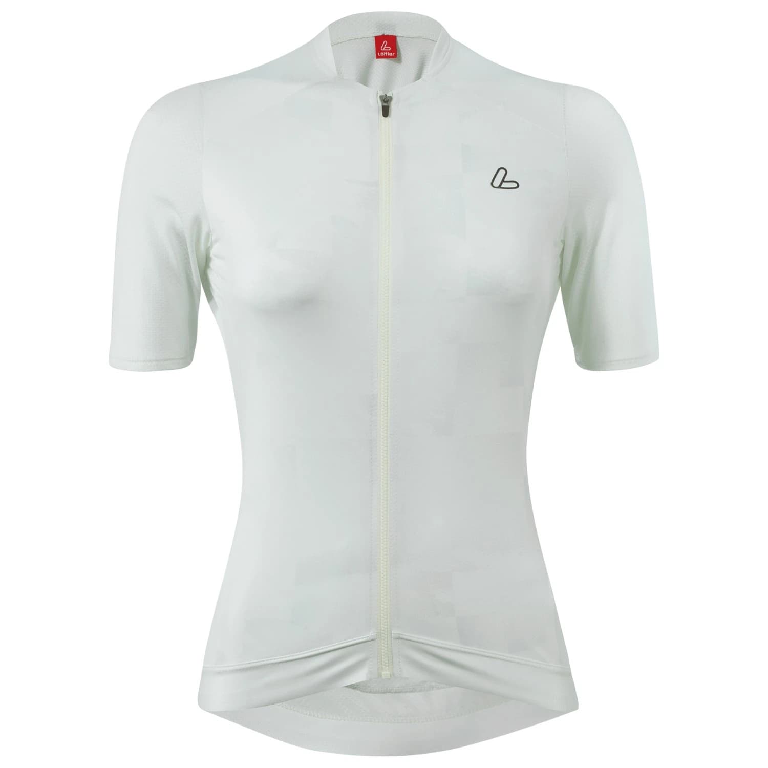 Дамска фланелка с къс ръкав за колоездене Löffler Women's Bike Jersey Full-Zip Skys Escape Cycling jersey - Creme White