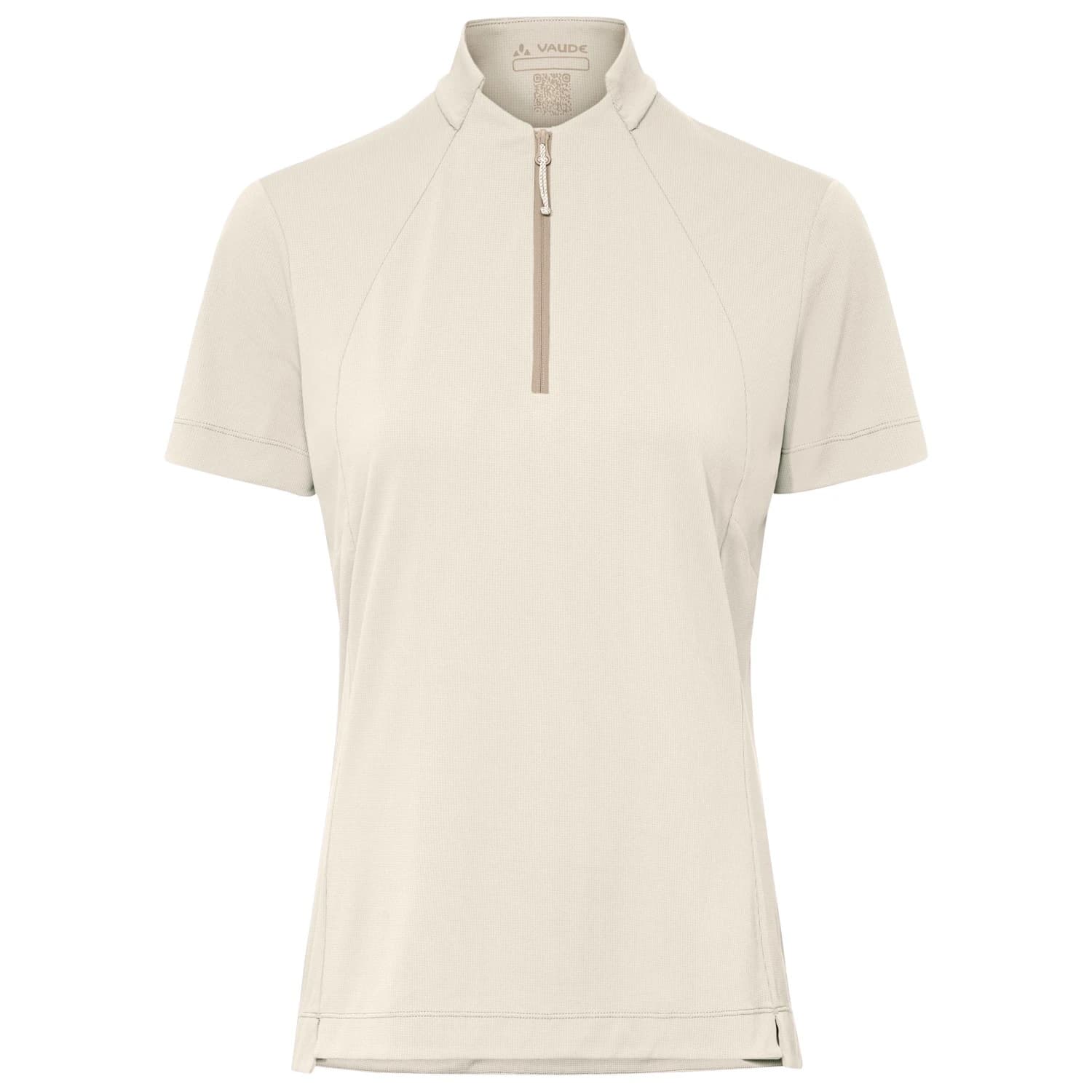 Дамска фланелка с къс ръкав за колоездене Vaude Women's Adlux Half Zip Shirt Cycling jersey - Ecru