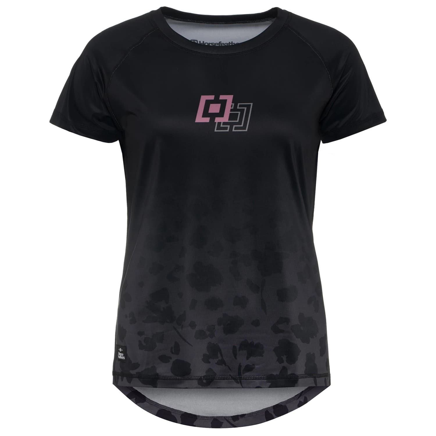 Дамска фланелка с къс ръкав за колоездене Horsefeathers Women's Deco Bike Jersey Cycling jersey - Black / Cheetah