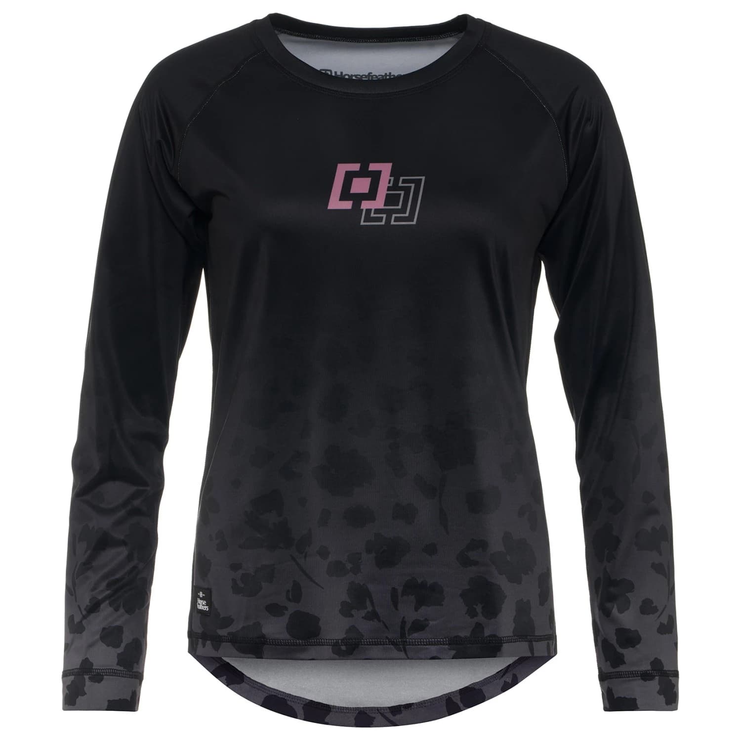 Дамска фланелка с дълъг ръкав за колоездене Horsefeathers Women's Deco L/S Bike Jersey Cycling jersey - Black / Cheetah