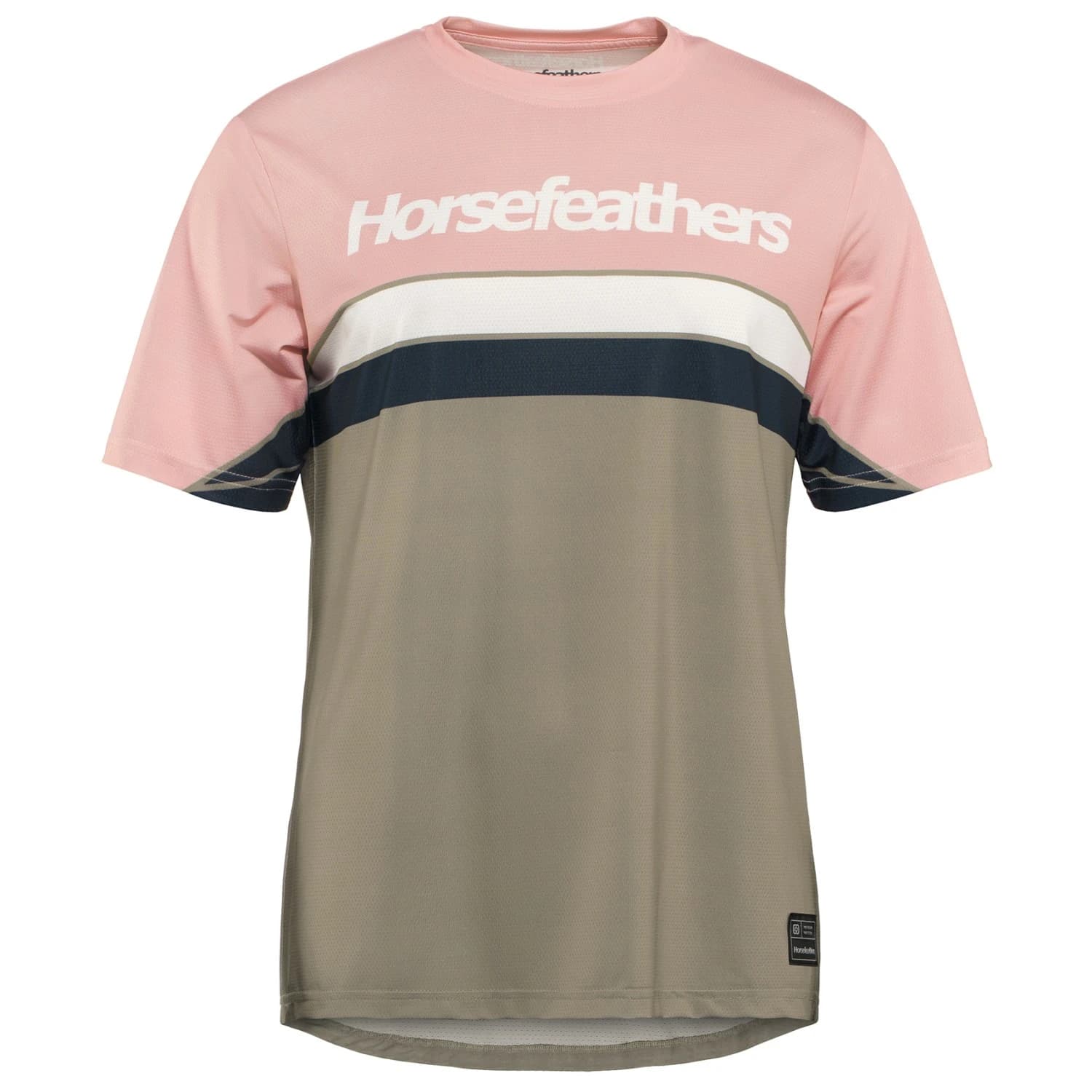 Дамска фланелка с къс ръкав за колоездене Horsefeathers Women's Quantum Bike Jersey Cycling jersey - Lotus / Taupe
