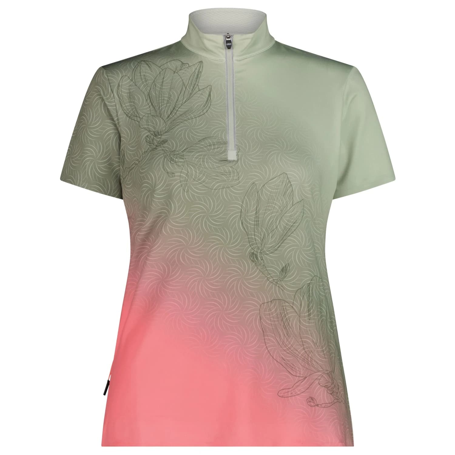 Дамска фланелка с къс ръкав за колоездене CMP Women's T-Shirt Free Bike Cycling jersey - Pistacchio / Coral