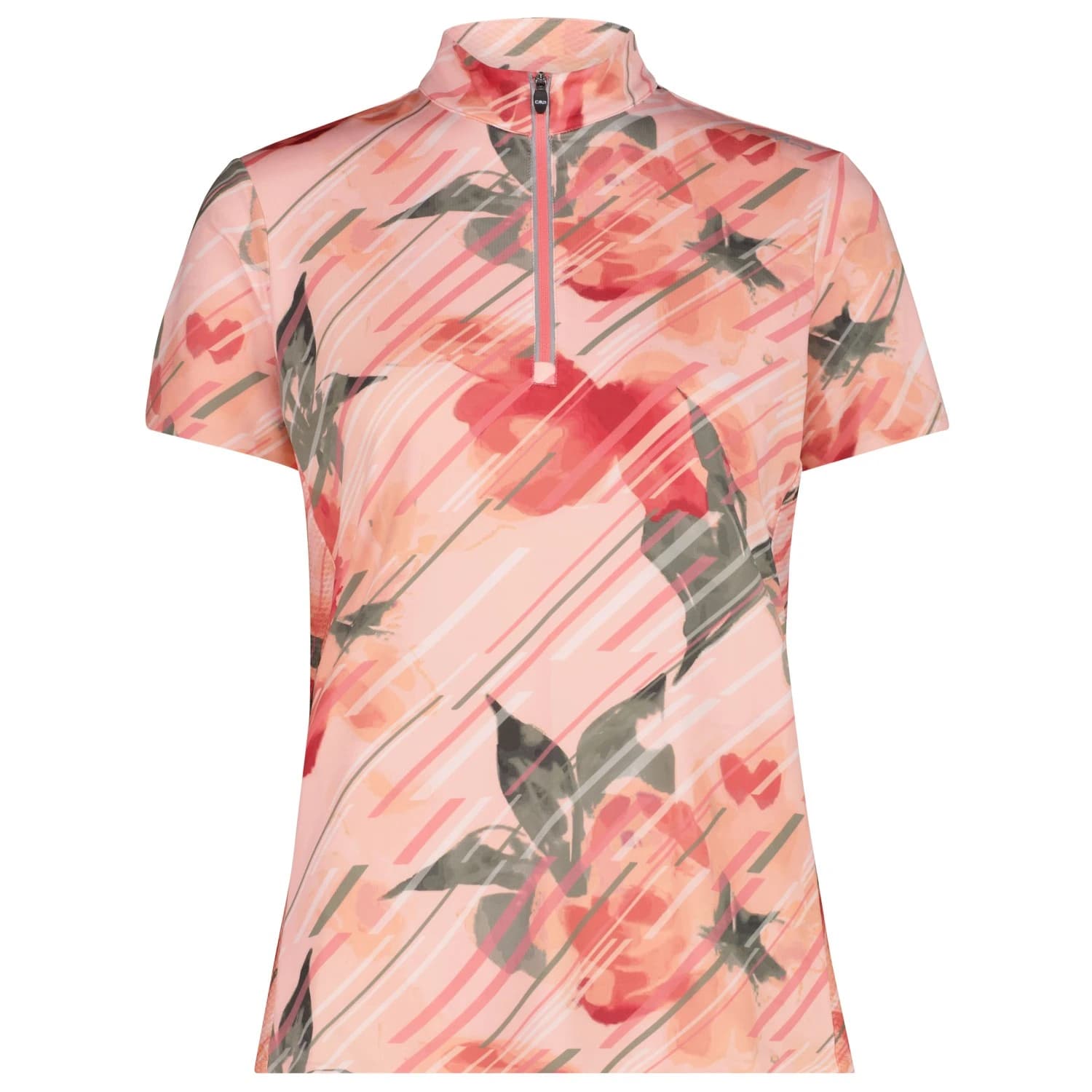 Фланелка с къс ръкав за колоездене Cmp Women's T-Shirt Free Bike AOP Cycling jersey - Coral / Avocado