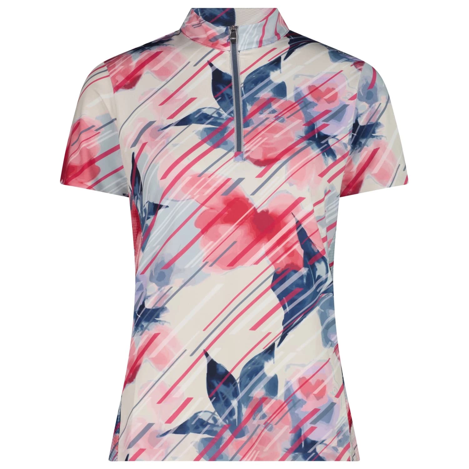 Дамска фланелка с къс ръкав за колоездене Cmp Women's T-Shirt Free Bike AOP Cycling jersey - Magenta / Space
