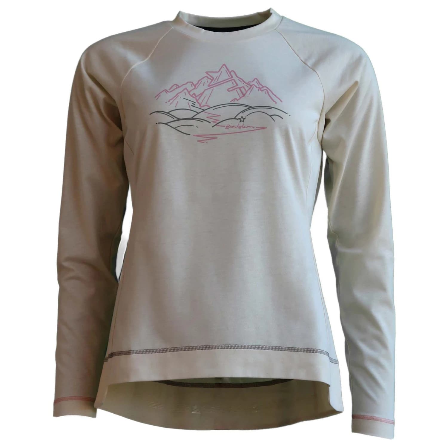 Дамска фланелка с дълъг ръкав за колоездене Zimtstern Women's PureFlowz Eco Shirt L/S Cycling jersey - Cream