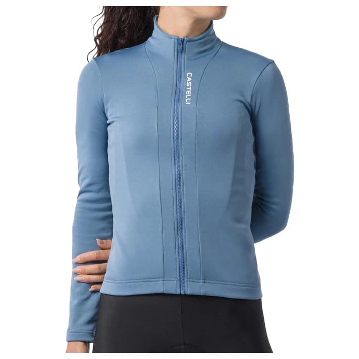 Дамска фланелка с дълъг ръкав за колоездене Castelli Women's Sinergia 3 Jersey FZ Cycling jersey - Steel Blue