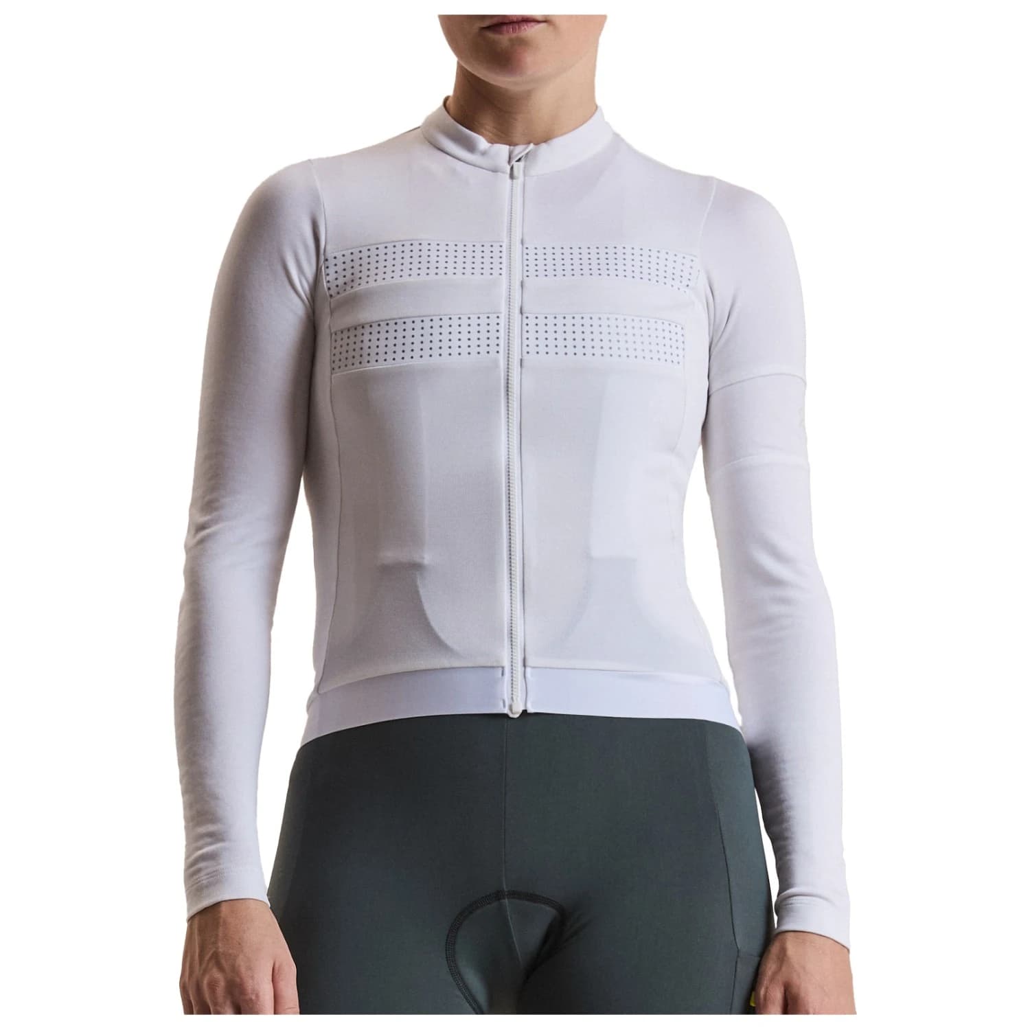 Фланелка с дълъг ръкав за колоездене Rapha Women's Brevet Long Sleeve Merino Jersey III Cycling jersey - White / Silver