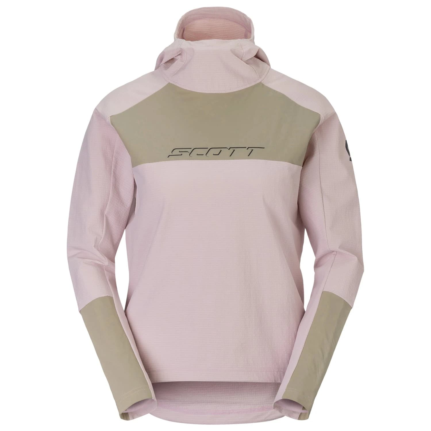 Фланелка с дълъг ръкав за колоездене Scott Women's Hoodie Vertic Pro Warm Cycling jersey - Wax Pink / Portobello Beige