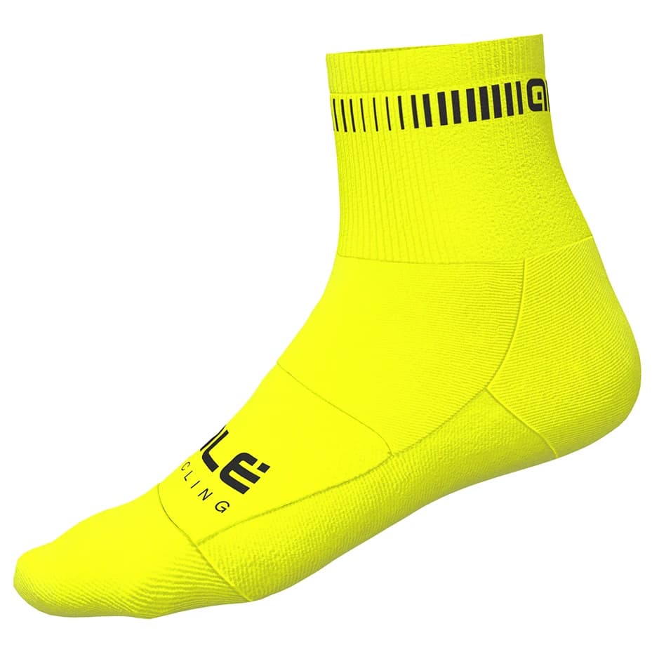 Чорапи за колоездене Alé Logo Q-Skin Socks Cycling socks - Fluo Yellow / Black