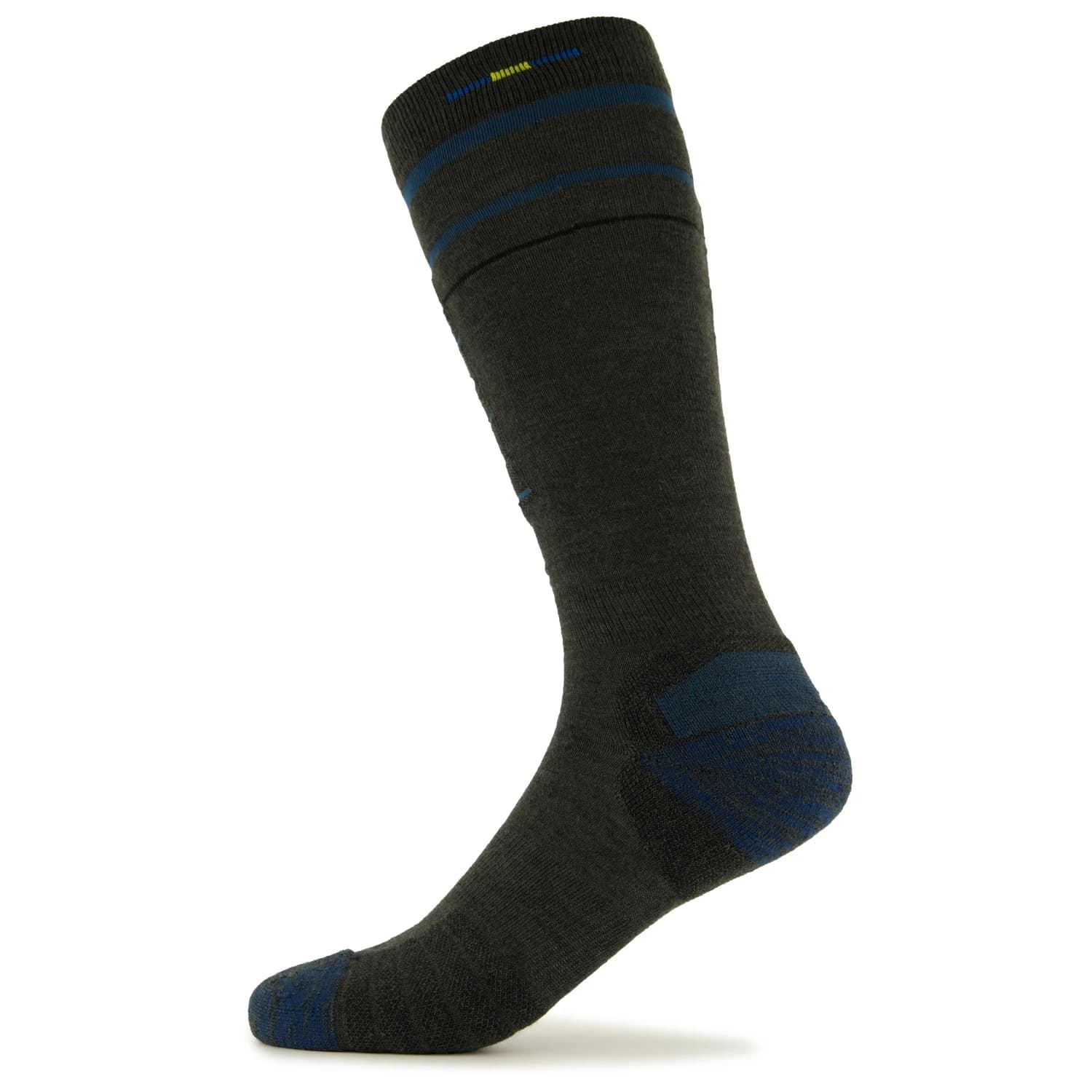 Ски чорапи Stoic Merino Ski Sock - Dark Grey Melange / Blue