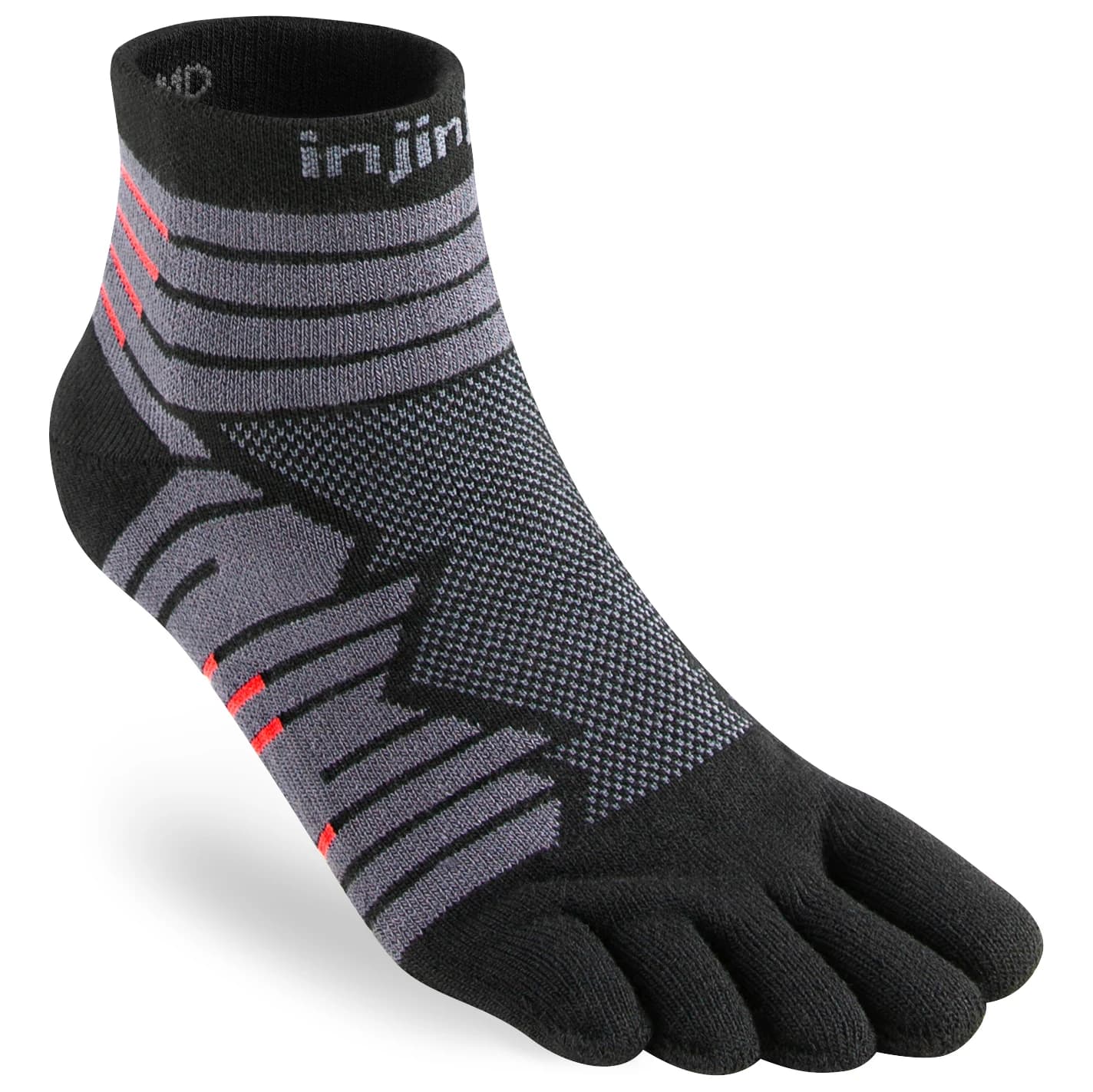 Чорапи за бягане Injinji Run Technical Mini-Crew Running socks - Onyx