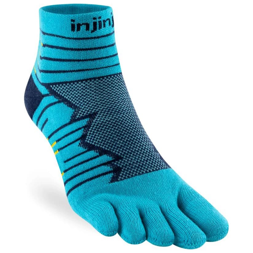 Чорапи за бягане Injinji Run Technical Mini-Crew Running socks - Pacific Blue