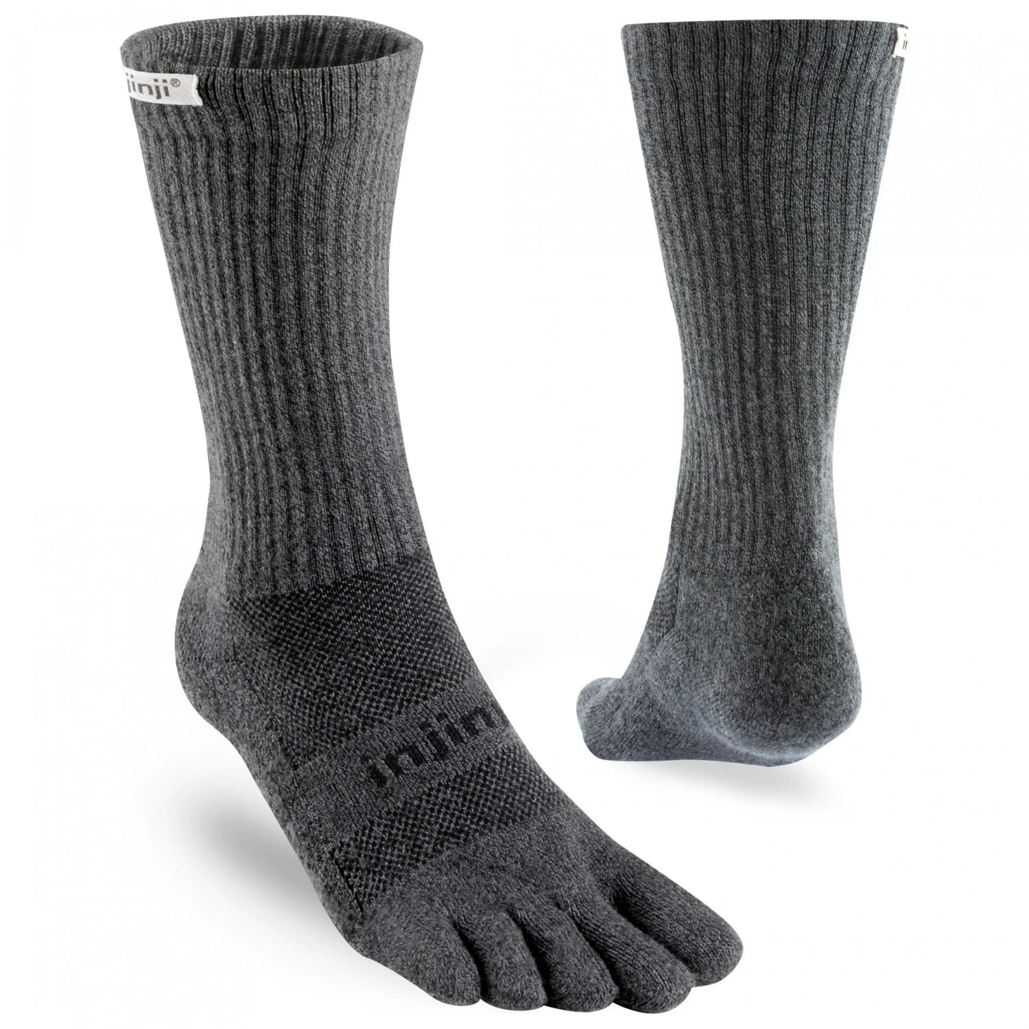 Чорапи за бягане Injinji Trail Midweight Crew Walking socks - Granite