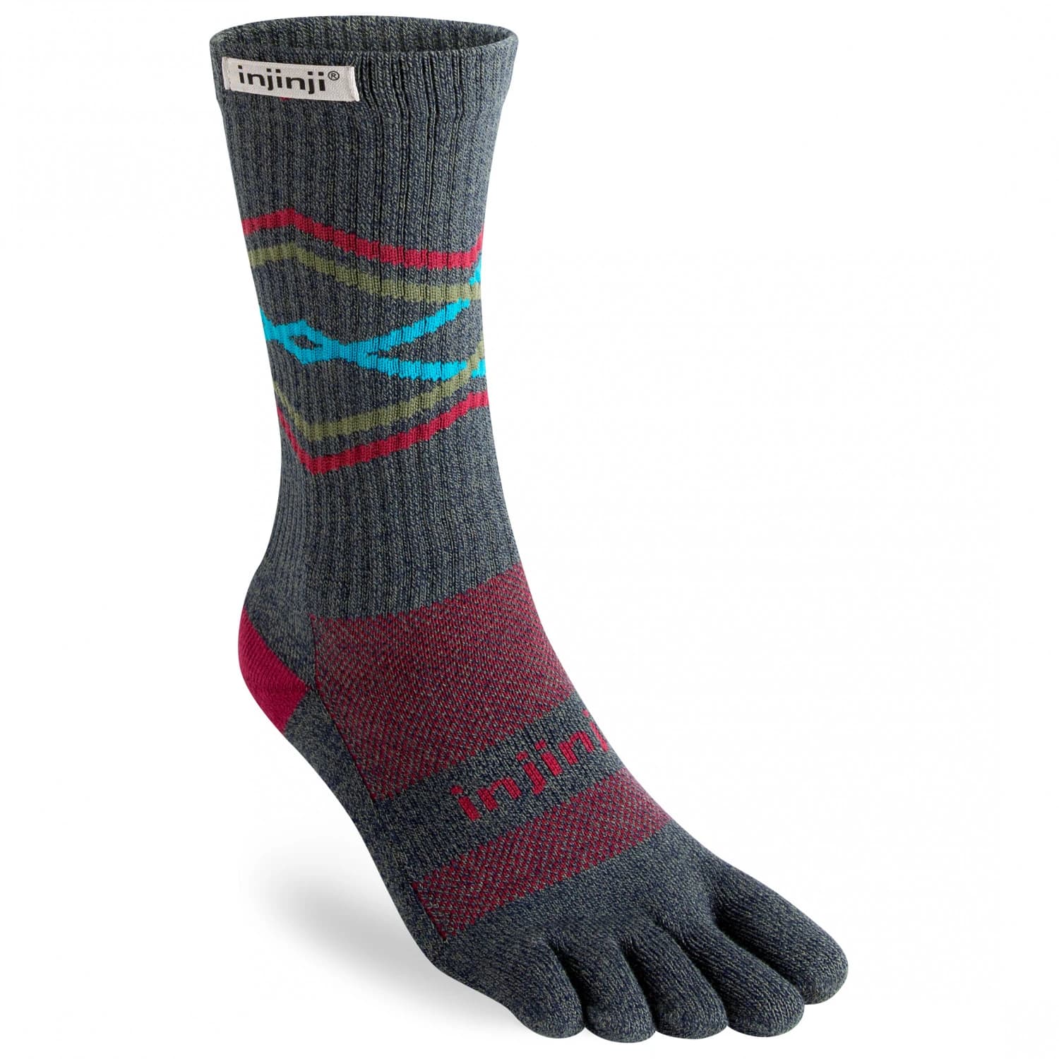 Чорапи за бягане Injinji Trail Midweight Crew Walking socks - Peak