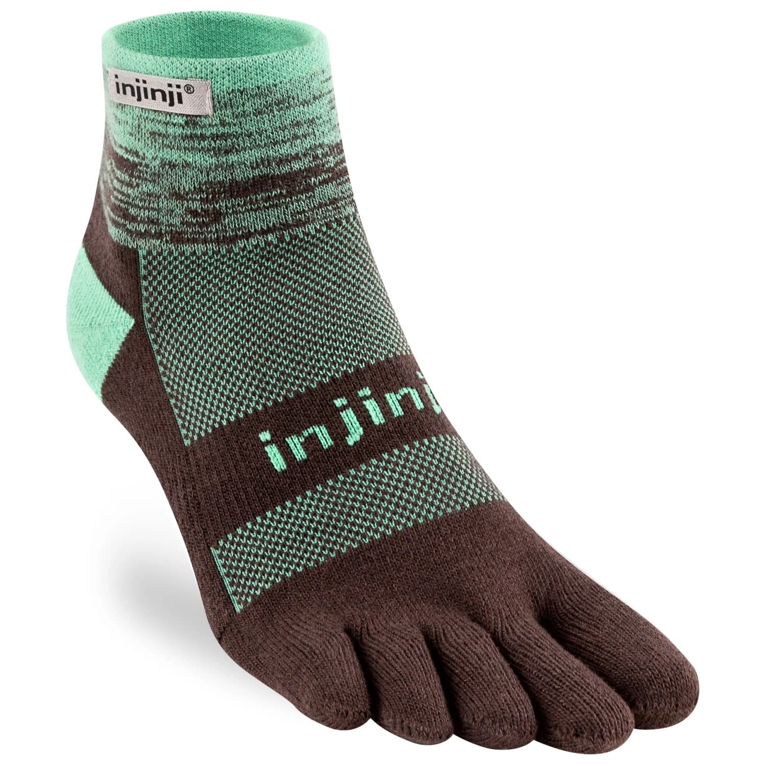 Туристически чорапи Injinji Trail Midweight Mini-Crew Walking socks - Mint