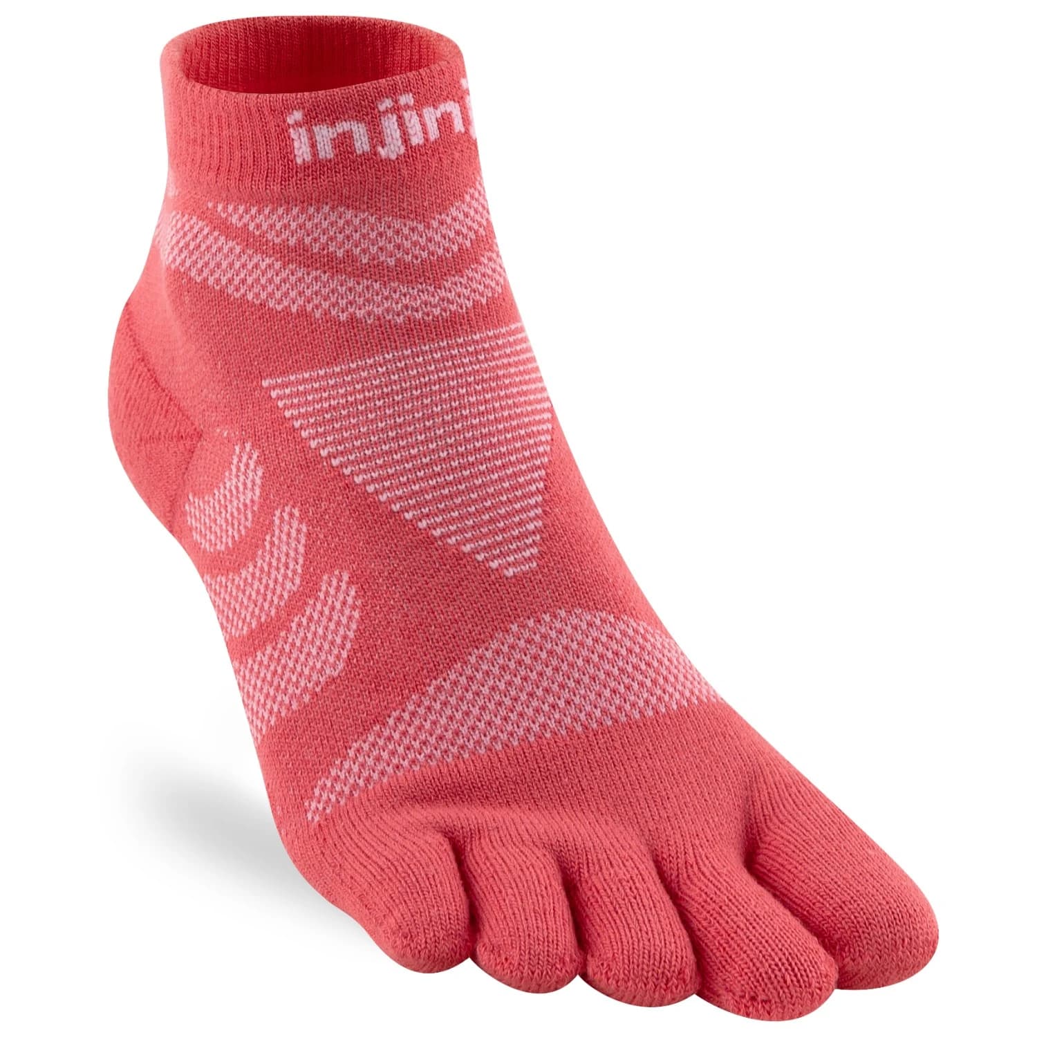 Дамски чорапи за бягане Injinji Women's Run Technical Mini-Crew Running socks - Coral