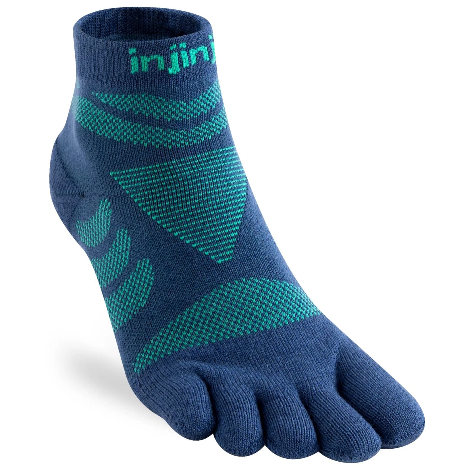 Дамски чорапи за бягане Injinji Women's Run Technical Mini-Crew Running socks - Poseidon