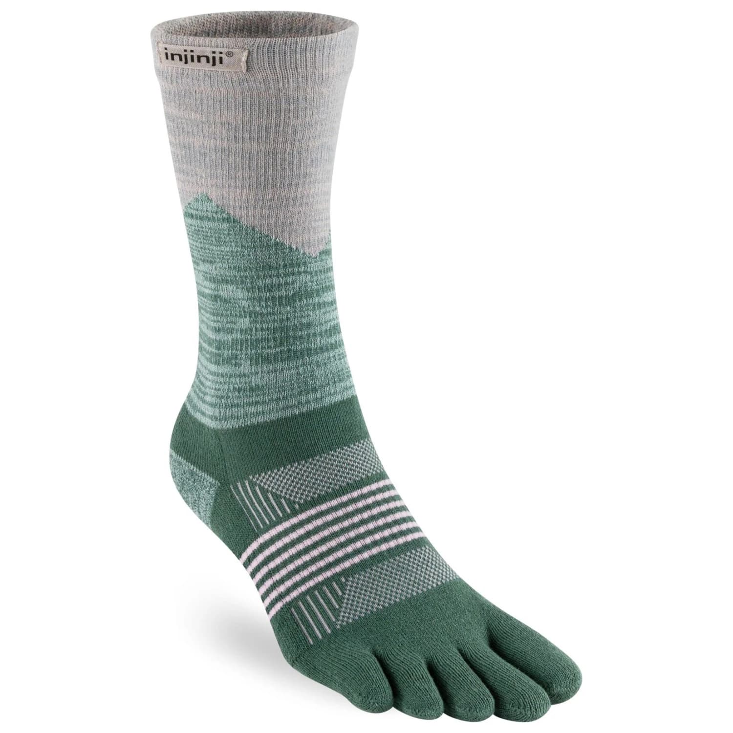 Дамски чорапи за бягане Injinji Women's Trail Midweight Crew Walking socks - Alpine