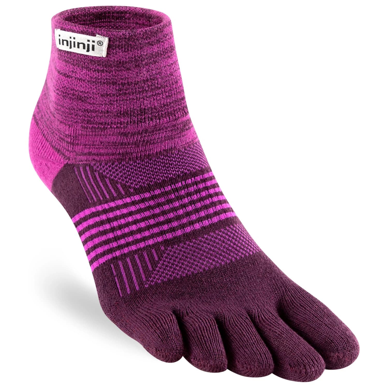 Дамски туристически чорапи Injinji Women's Trail Midweight Mini Crew Walking socks - Violet