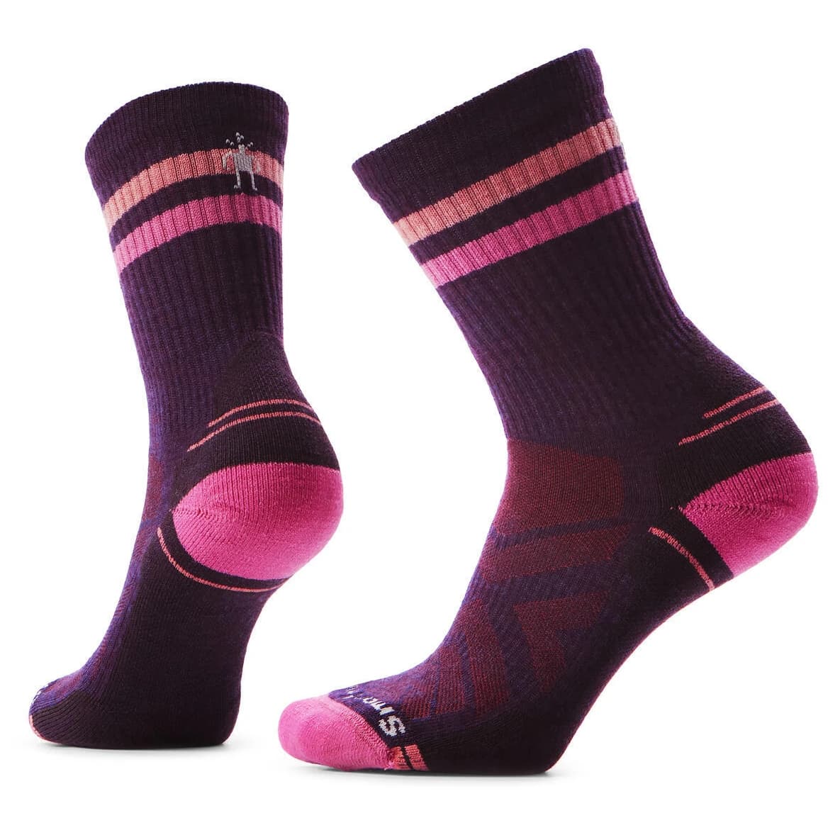 Дамски туристически чорапи Smartwool Women's Performance Hike Light Cushion Tube Stripe Crew Walking socks - Purple Iris