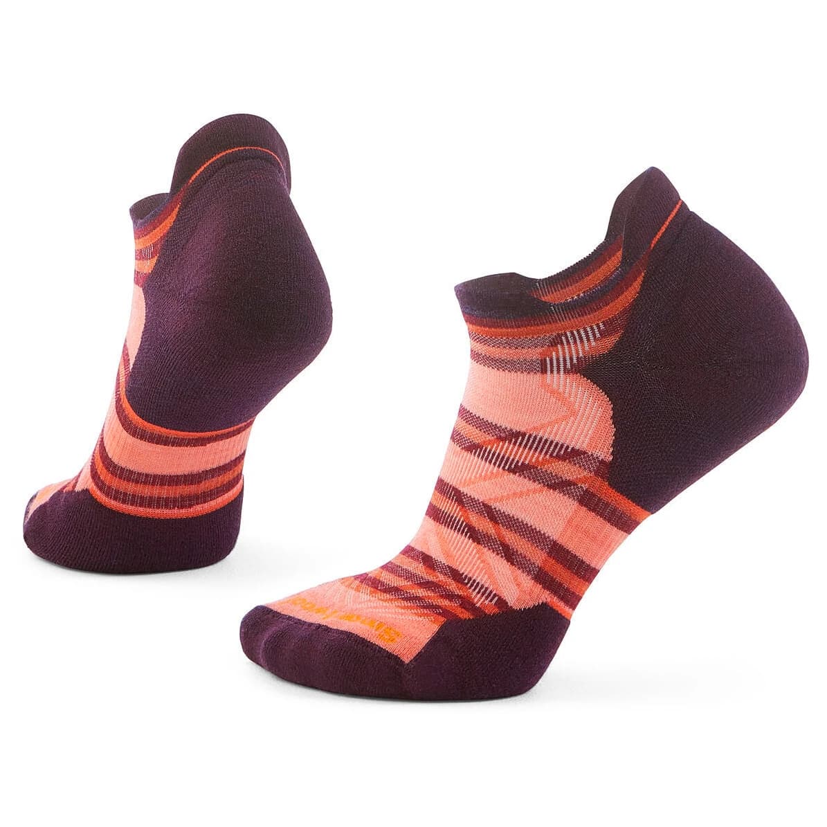 Дамски чорапи за бягане Smartwool Women's Run Targeted Cushion Stripe Low Ankle Running socks - Wild Salmon