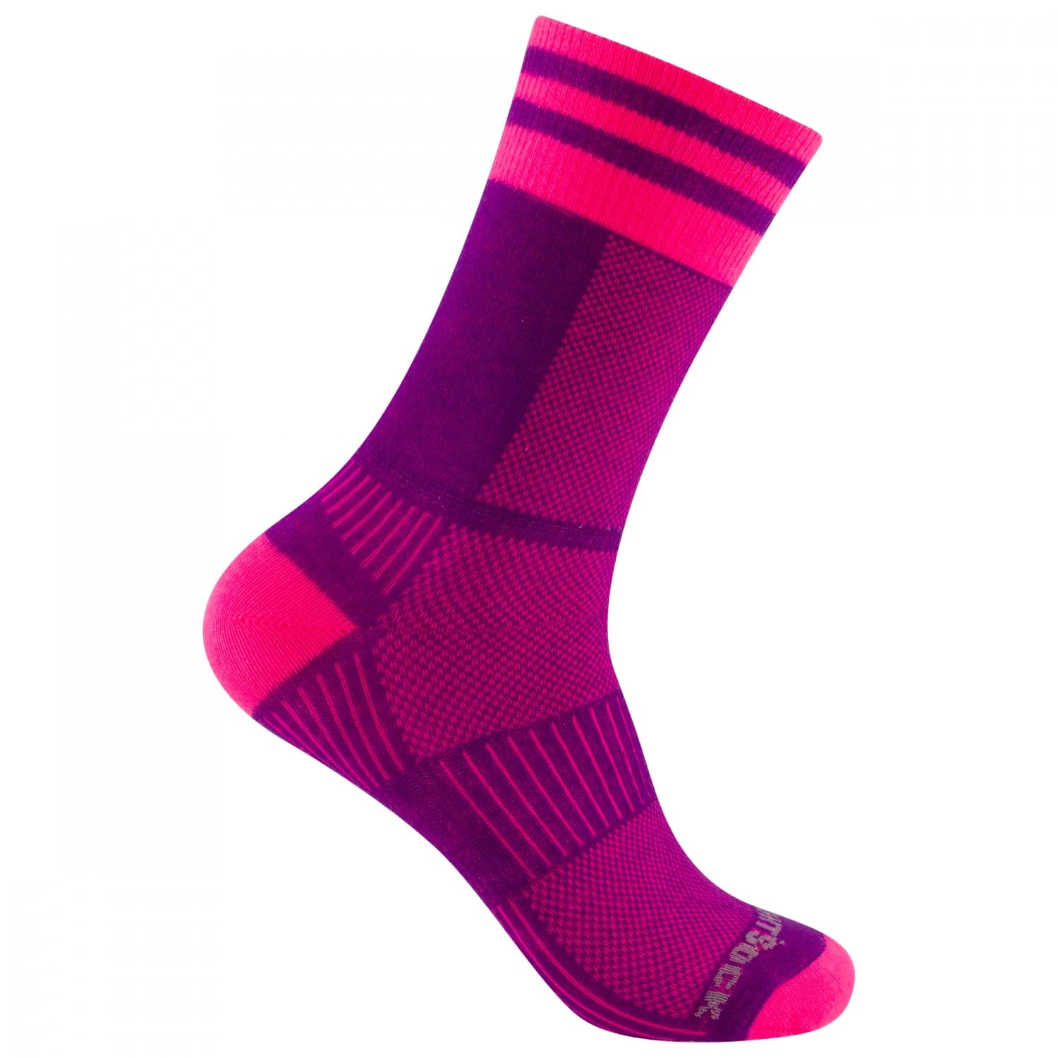 Туристически чорапи Wrightsock Coolmesh II Crew Walking socks - Plum / Pink