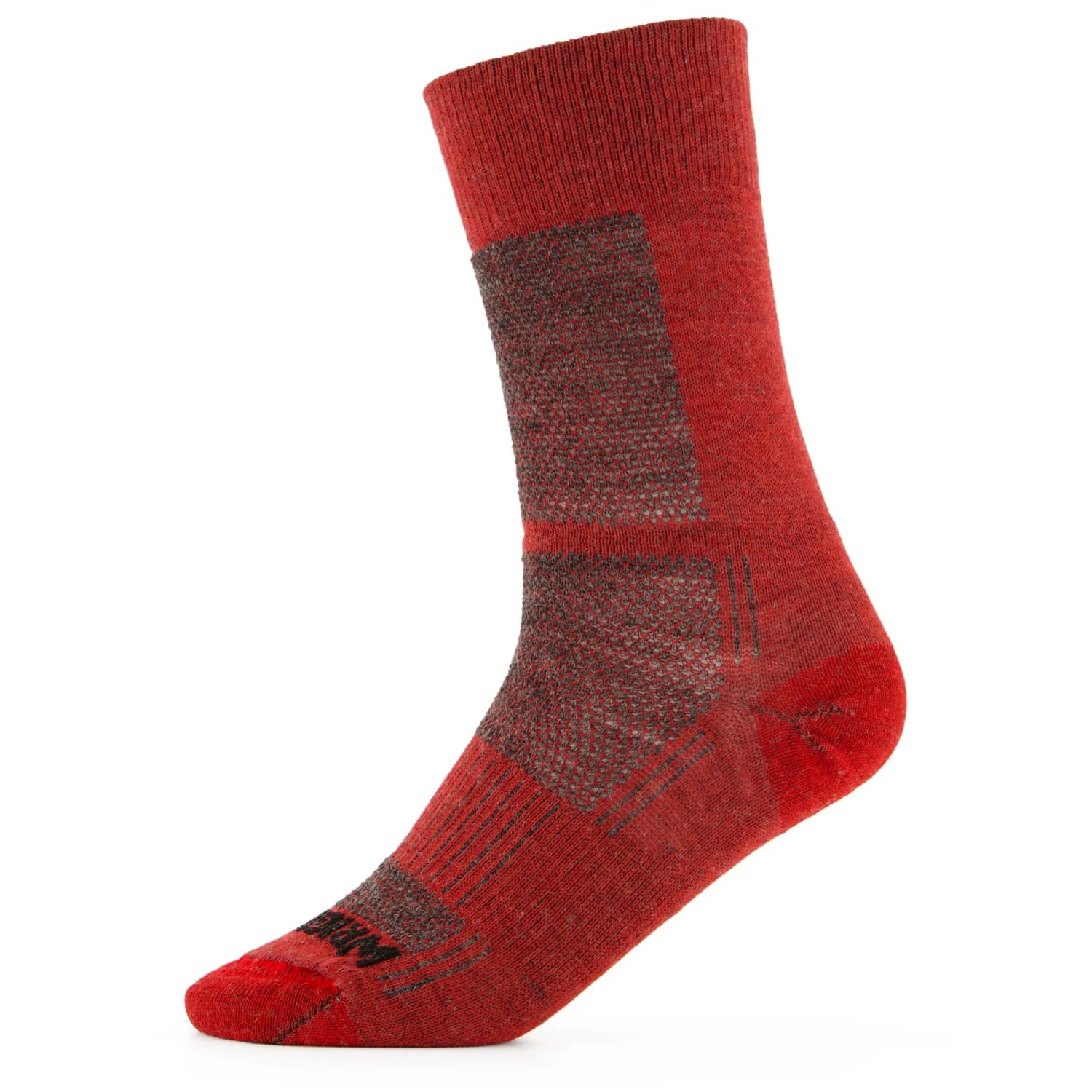 Туристически чорапи Wrightsock Coolmesh II Merino Crew Walking socks - Grey / Fire-Red