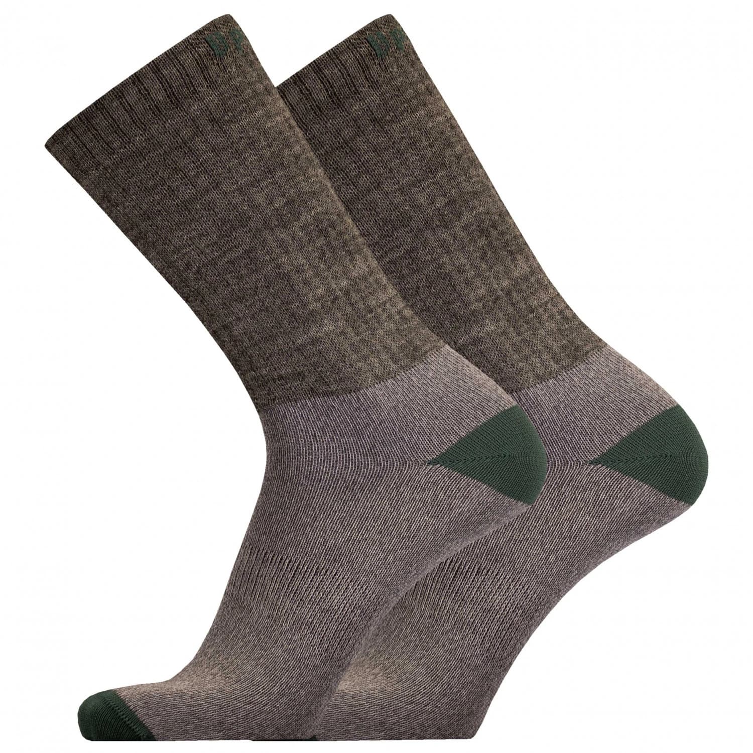 Туристически чорапи UphillSport Posio Hiking 3-Layer Merino Walking socks - Mid Grey / Green