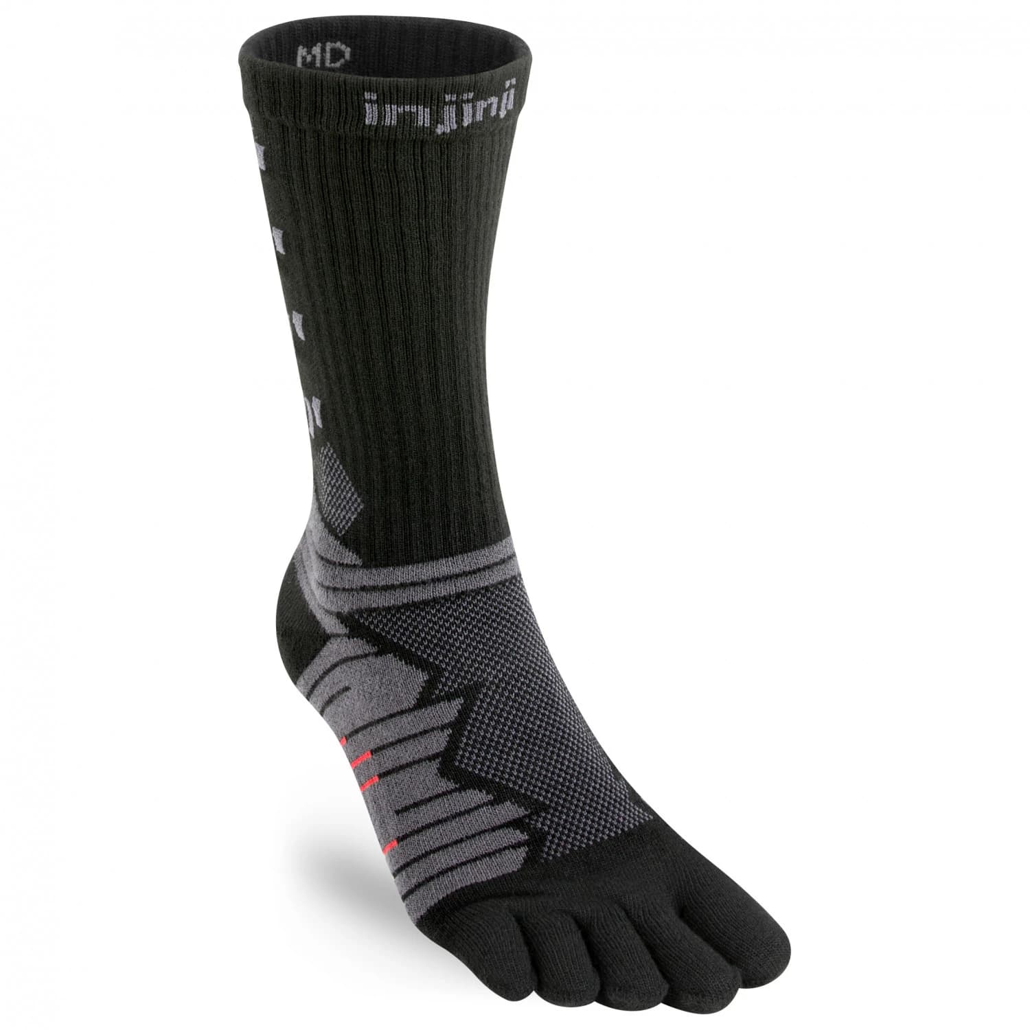 Чорапи за бягане Injinji Ultra Run Crew Running socks - Obsidian
