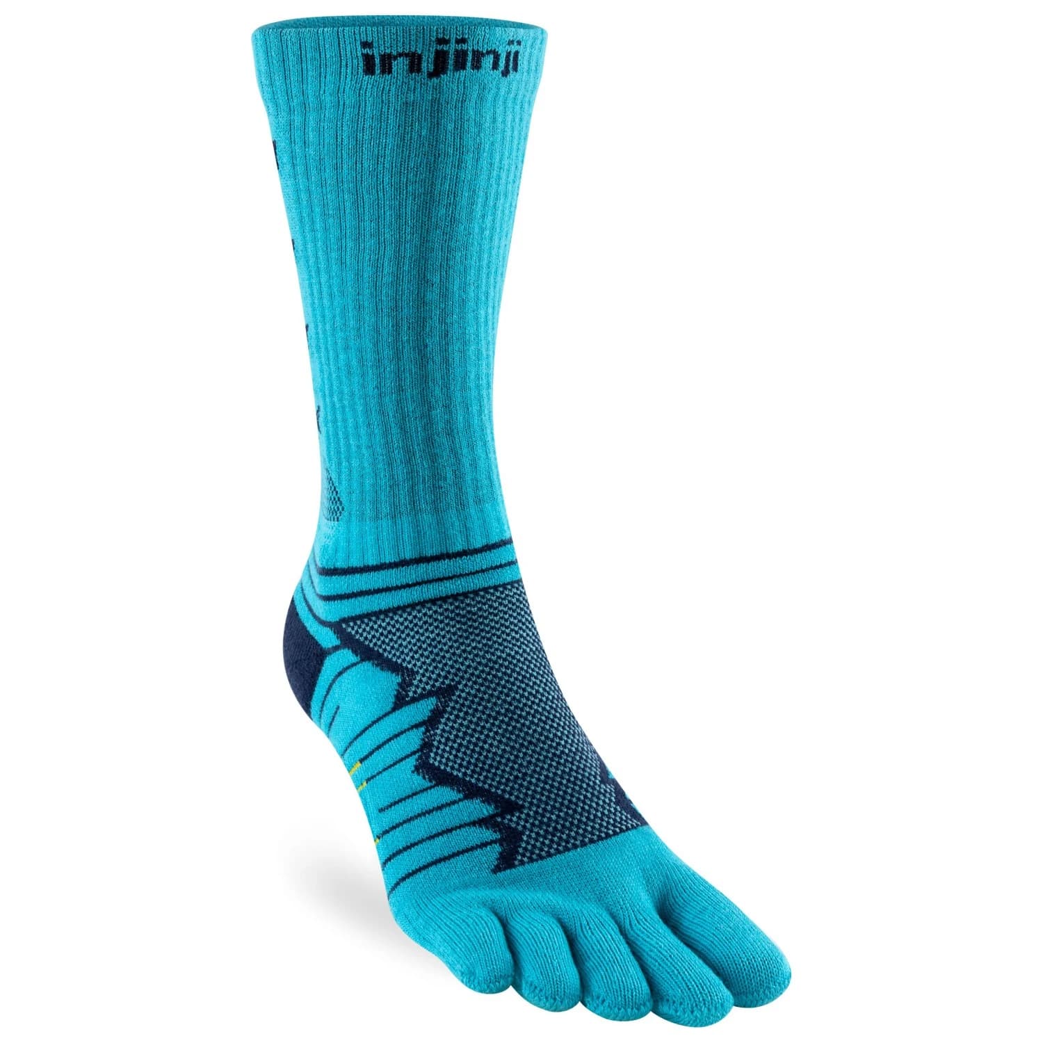 Чорапи за бягане Injinji Ultra Run Crew Running socks - Pacific Blue