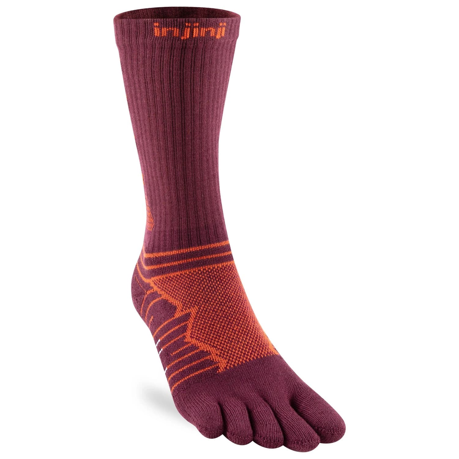 Чорапи за бягане Injinji Ultra Run Crew Running socks - Mahogany