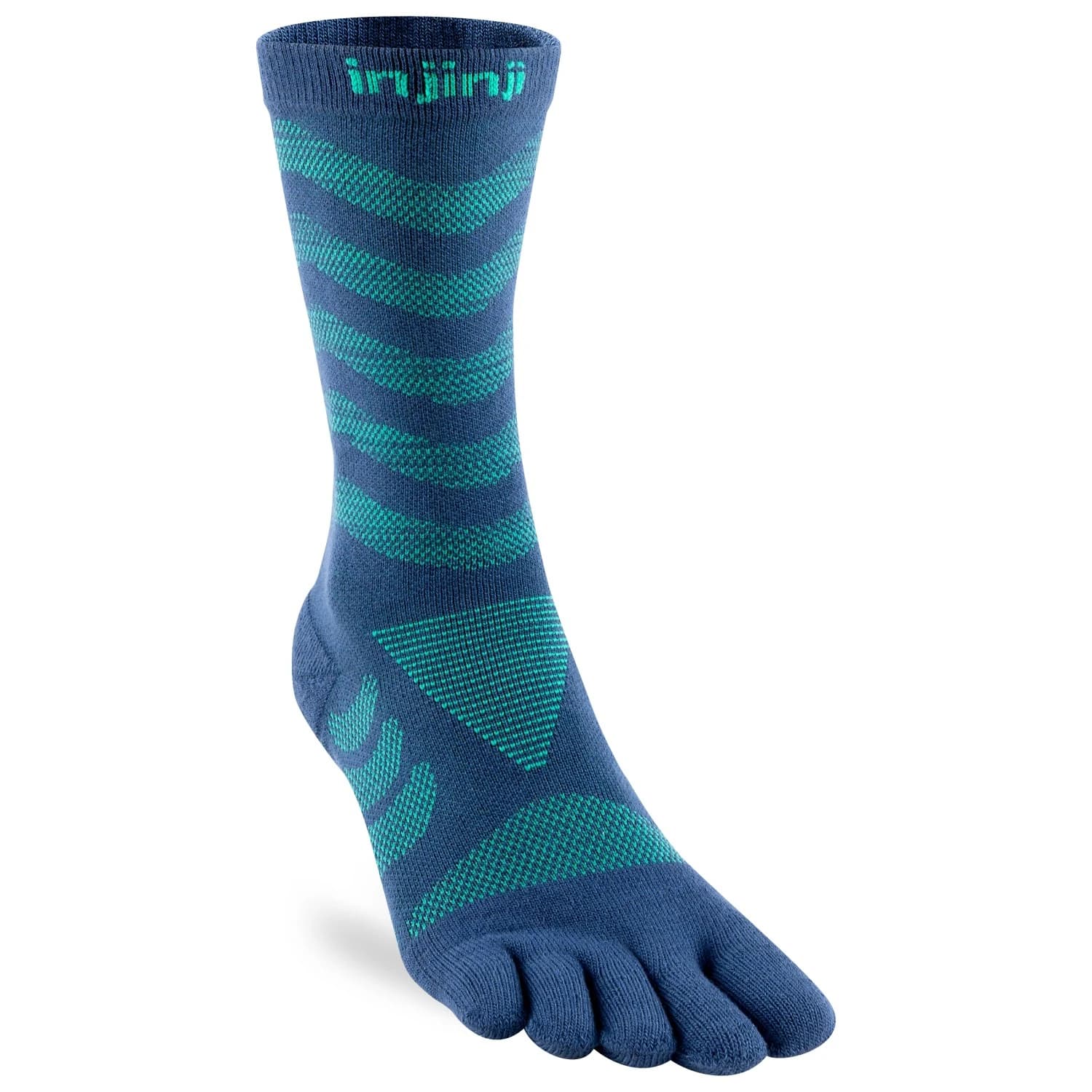 Дамски чорапи за бягане Injinji Women's Run Technical Crew Running socks - Poseidon