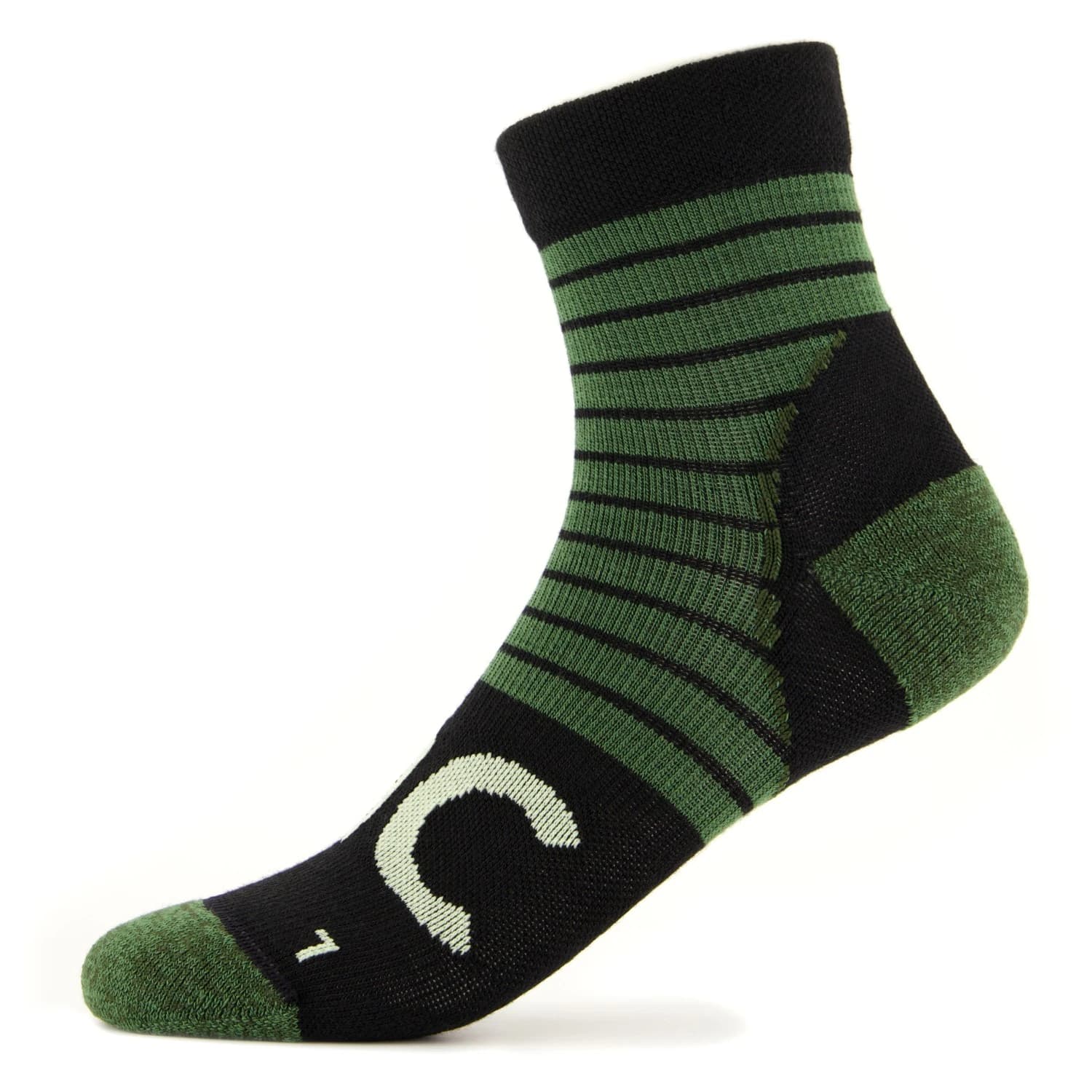 Чорапи за колоездене Stoic Merino MTB Quarter Socks Cycling socks - Black / Green