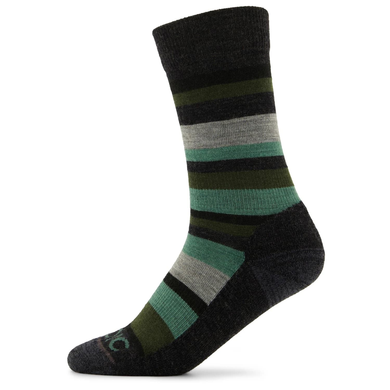 Туристически чорапи Stoic Merino Trekking Crew Socks Stripes Walking socks - Dark Grey / Green
