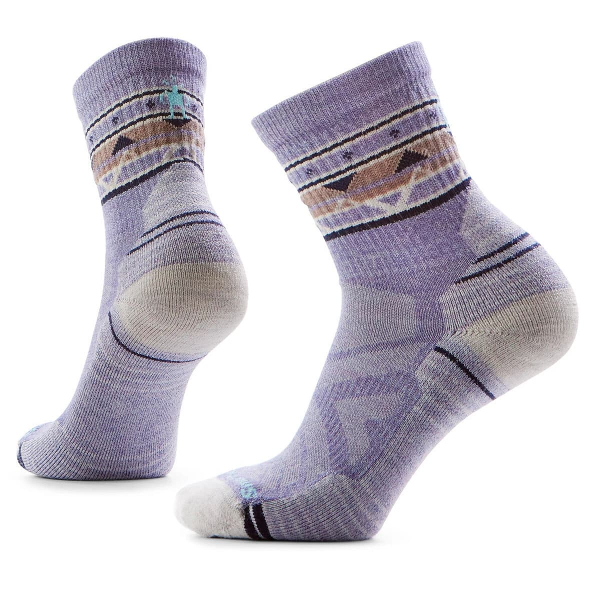 Дамски туристически чорапи Smartwool Women's Hike LT Cushion Zig Zag Valley Mid Crew Walking socks - Chalk Violet