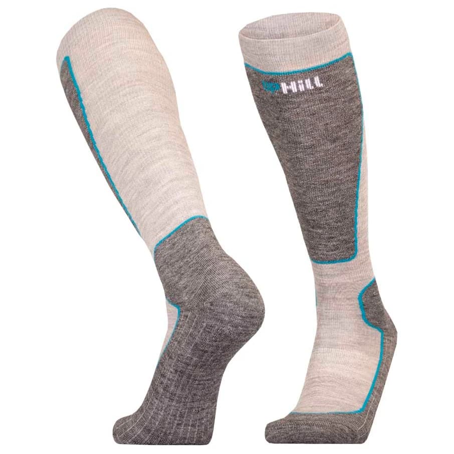 Ски чорапи UphillSport Valta Alpine Ski 4-Layer Shin Cushioned M5 Merino Ski socks - Grey / Light Grey