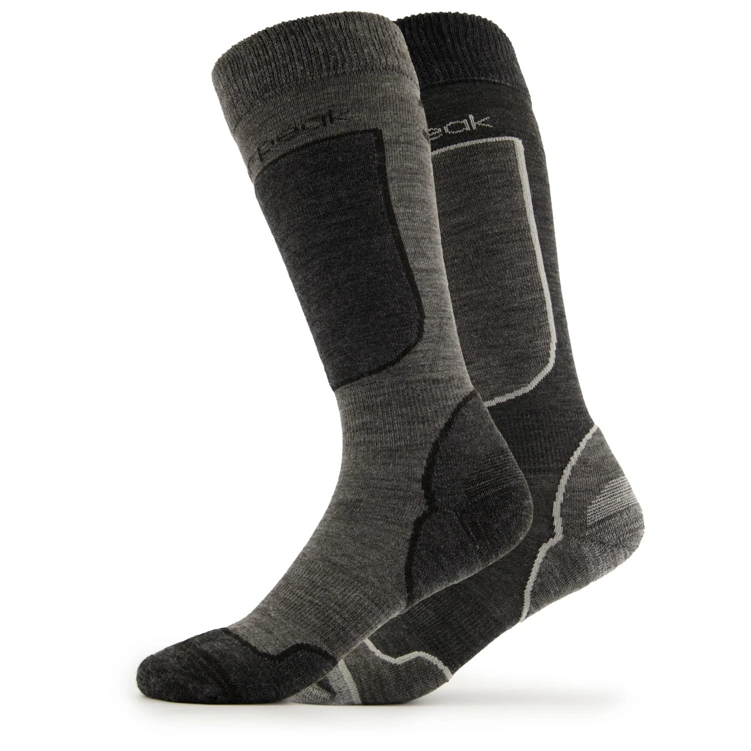 Ски чорапи Heber Peak CedarHe. Ski Socks 2-Pack Ski socks - Dark Grey / Light Grey, Grey / Black