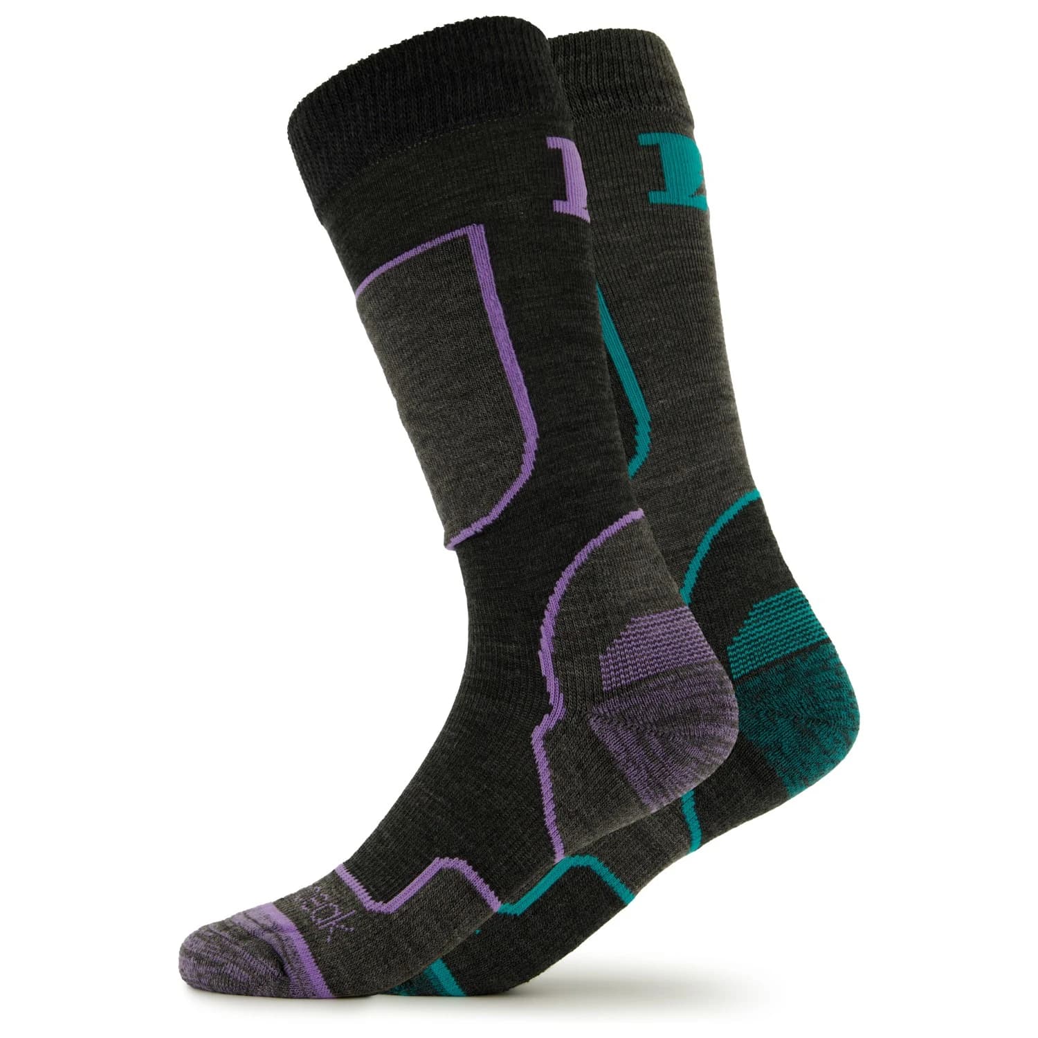 Ски чорапи Heber Peak CedarHe. Ski Socks 2-Pack Ski socks - Dark Grey / Pink, Grey / Turquoise