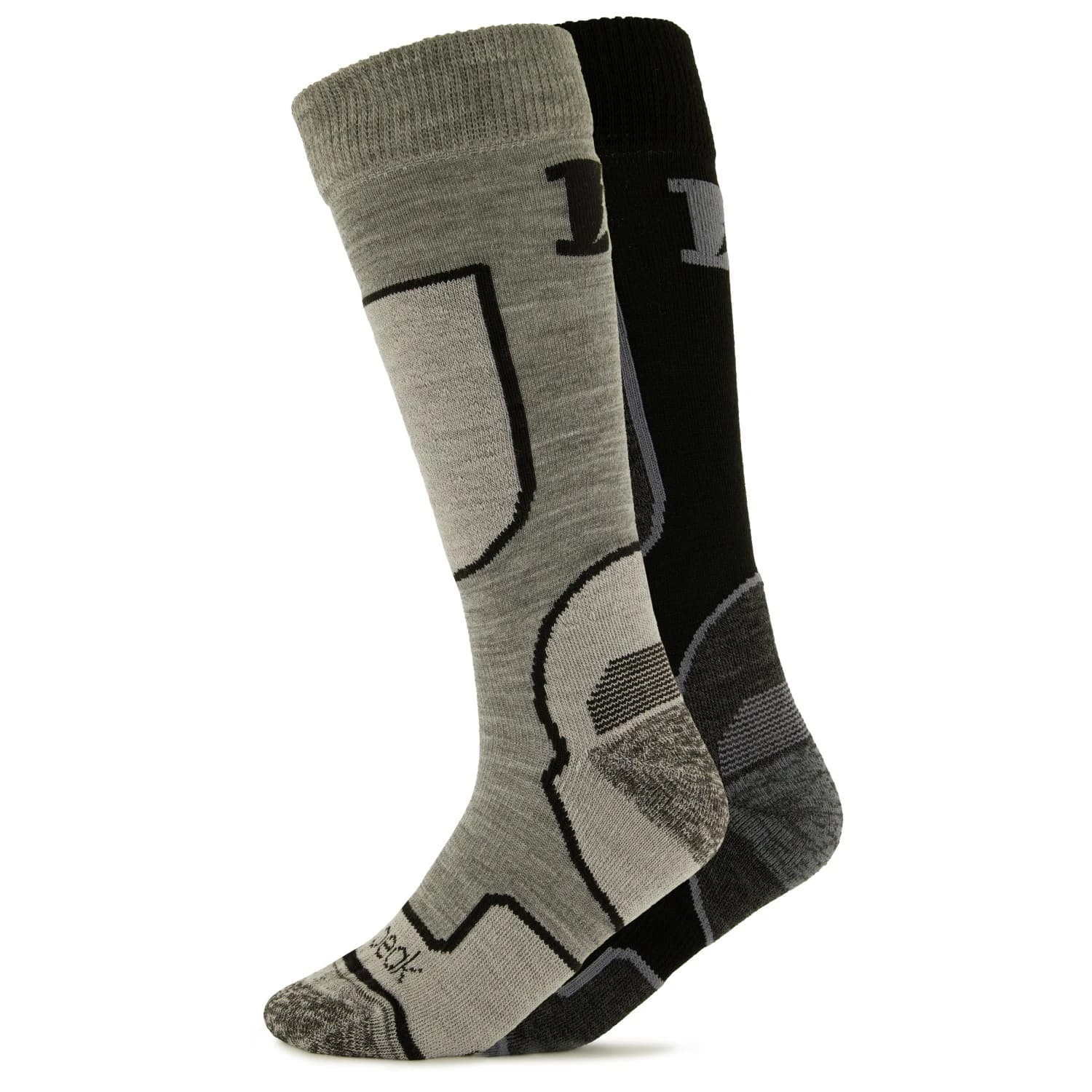 Ски чорапи Heber Peak CedarHe. Ski Socks 2-Pack Ski socks - Black / Grey, Light Grey / Black