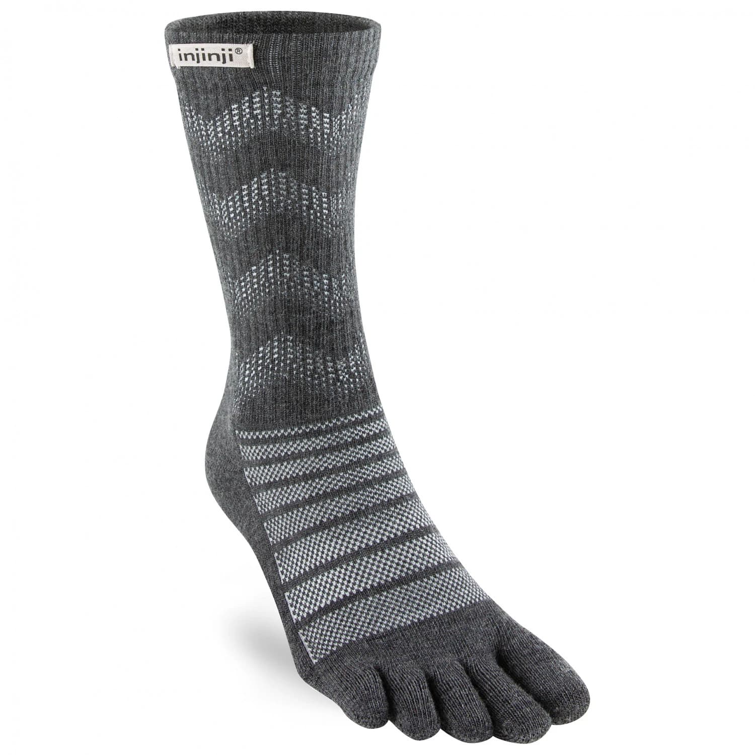 Туристически чорапи Injinji Outdoor Midweight Crew Wool Walking socks - Slate
