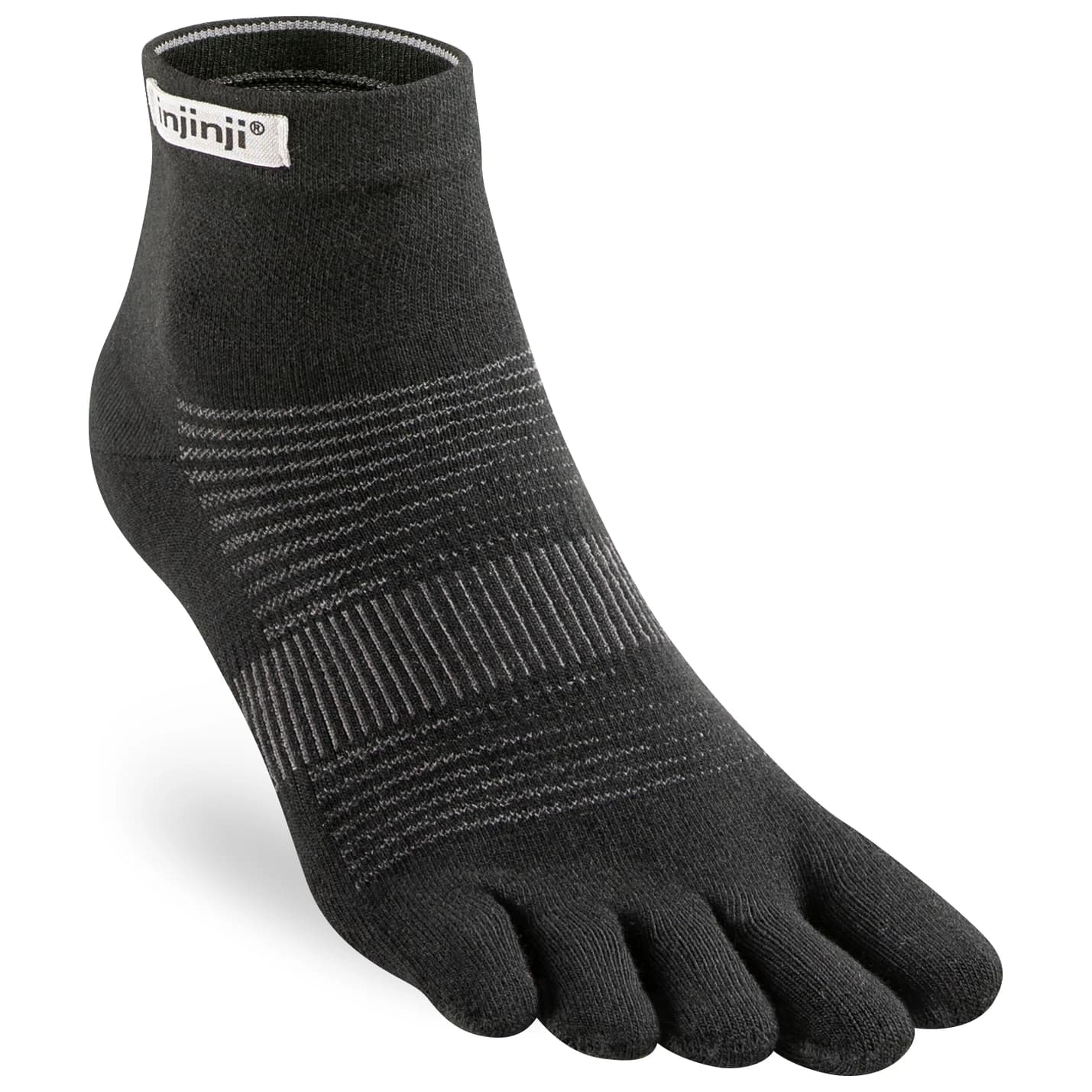 Чорапи за бягане Injinji Run Lightweight Mini-Crew Running socks - Black