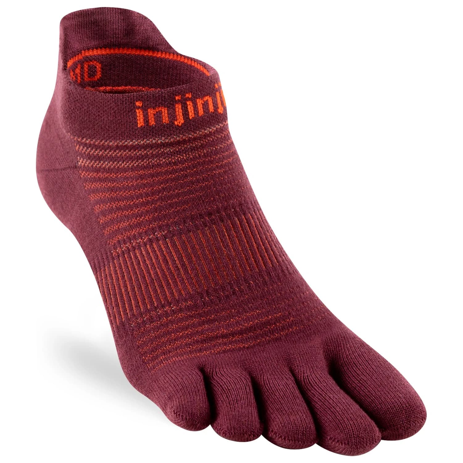 Чорапи за бягане Injinji Run Lightweight No-Show Running socks - Mahogany
