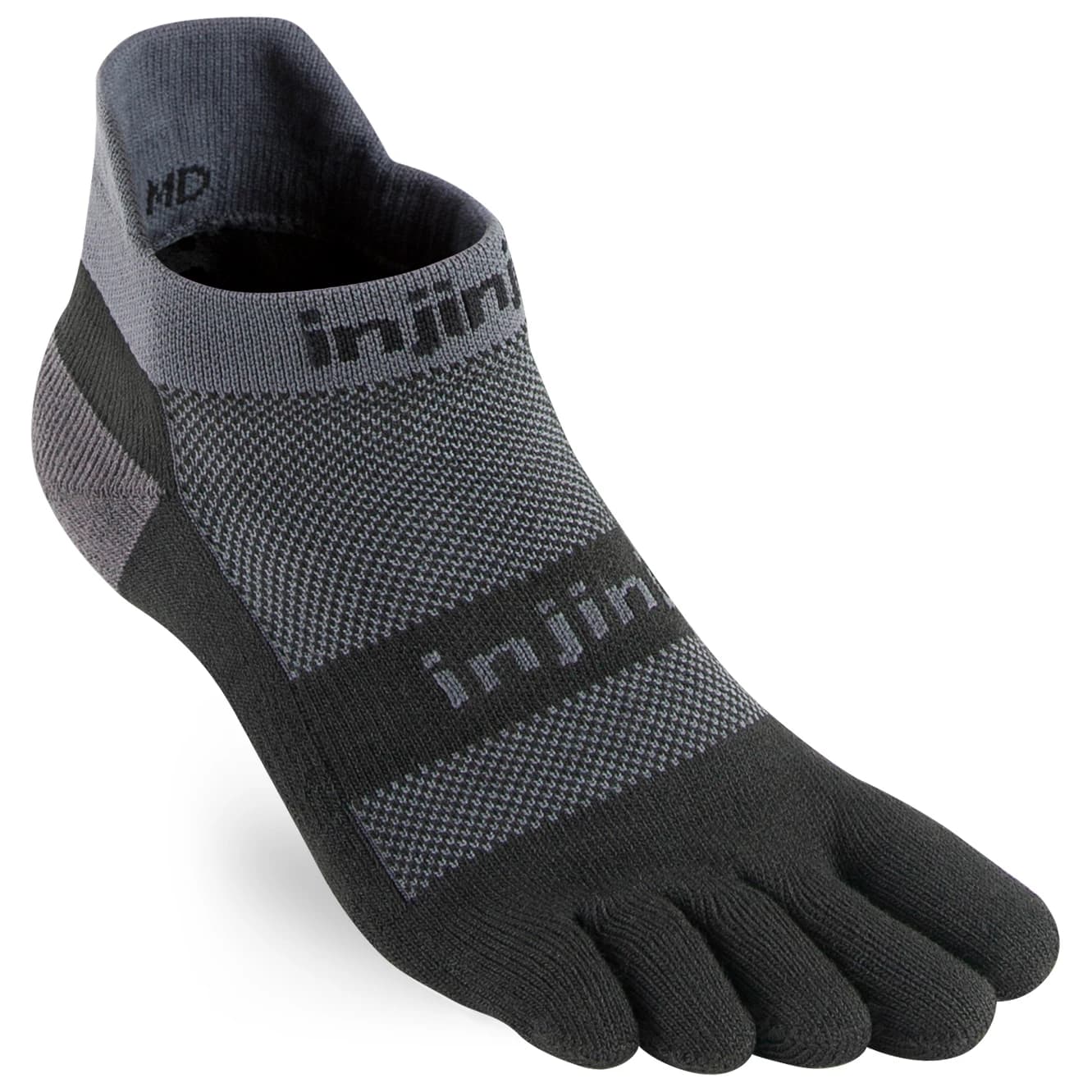 Чорапи за бягане Injinji Run Midweight No Show Running socks - Black / Grey