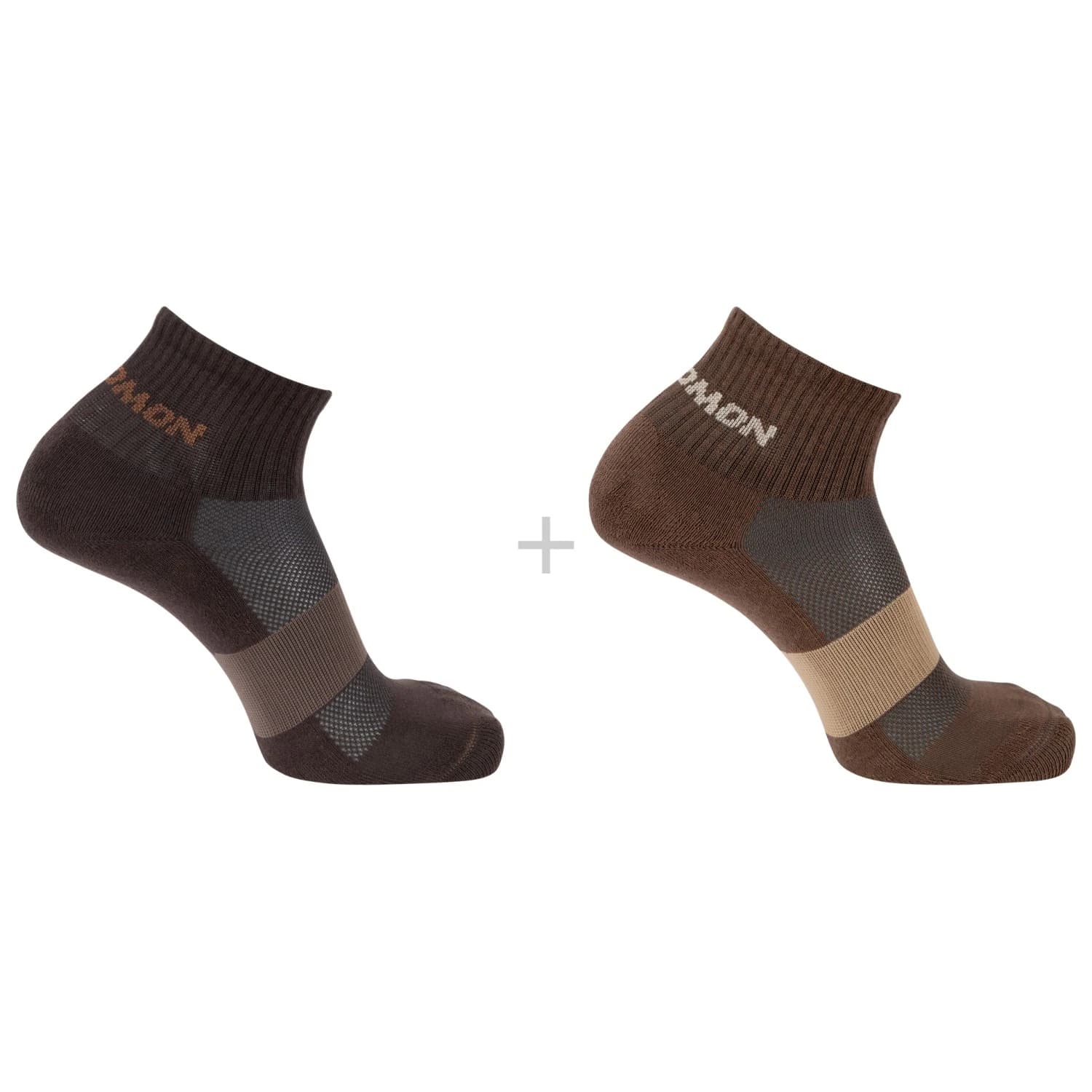 Спортни чорапи Salomon Evasion Ankle 2-Pack Sports socks - Dark Earth / Walnut